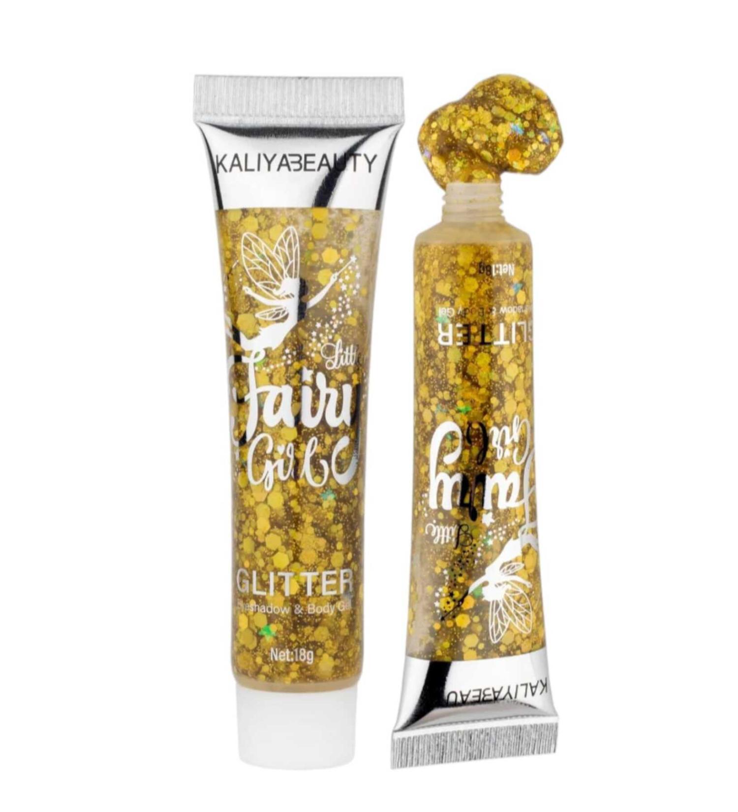 KALIYABEAUTY Face and Body Fairy Girl Glitter Gel Silver 6 Different Glitter Tones and Colors