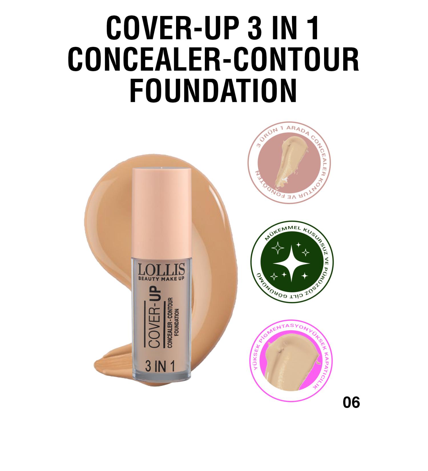 Lollis Cover - Up 3 in 1 Concealer Contour Foundation / Cover - Up 3 in 1 Concealer Contour Foundation 06