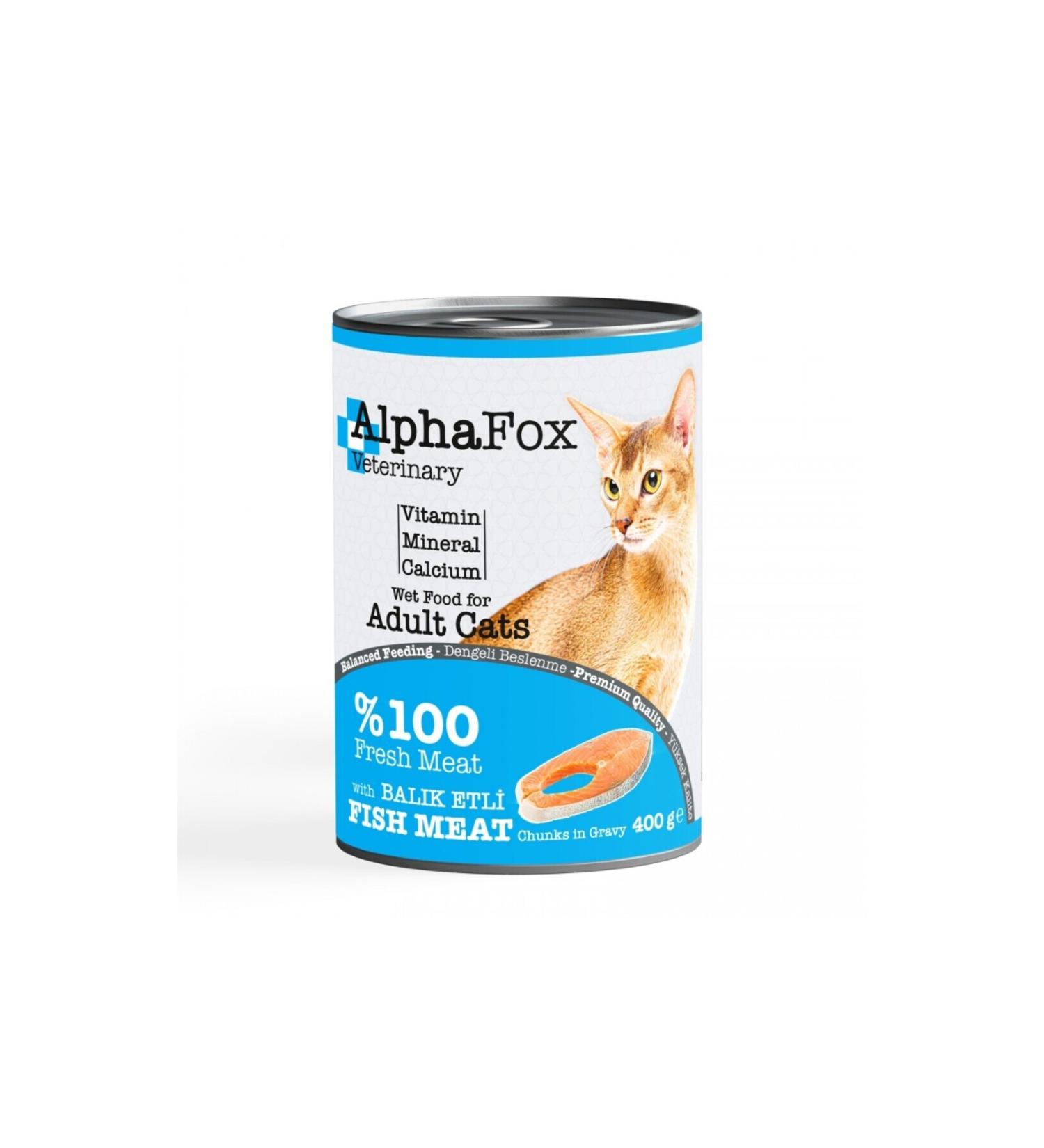 Alpha Fox Fish Cat Canned Food 400 Gr * 12 Pieces