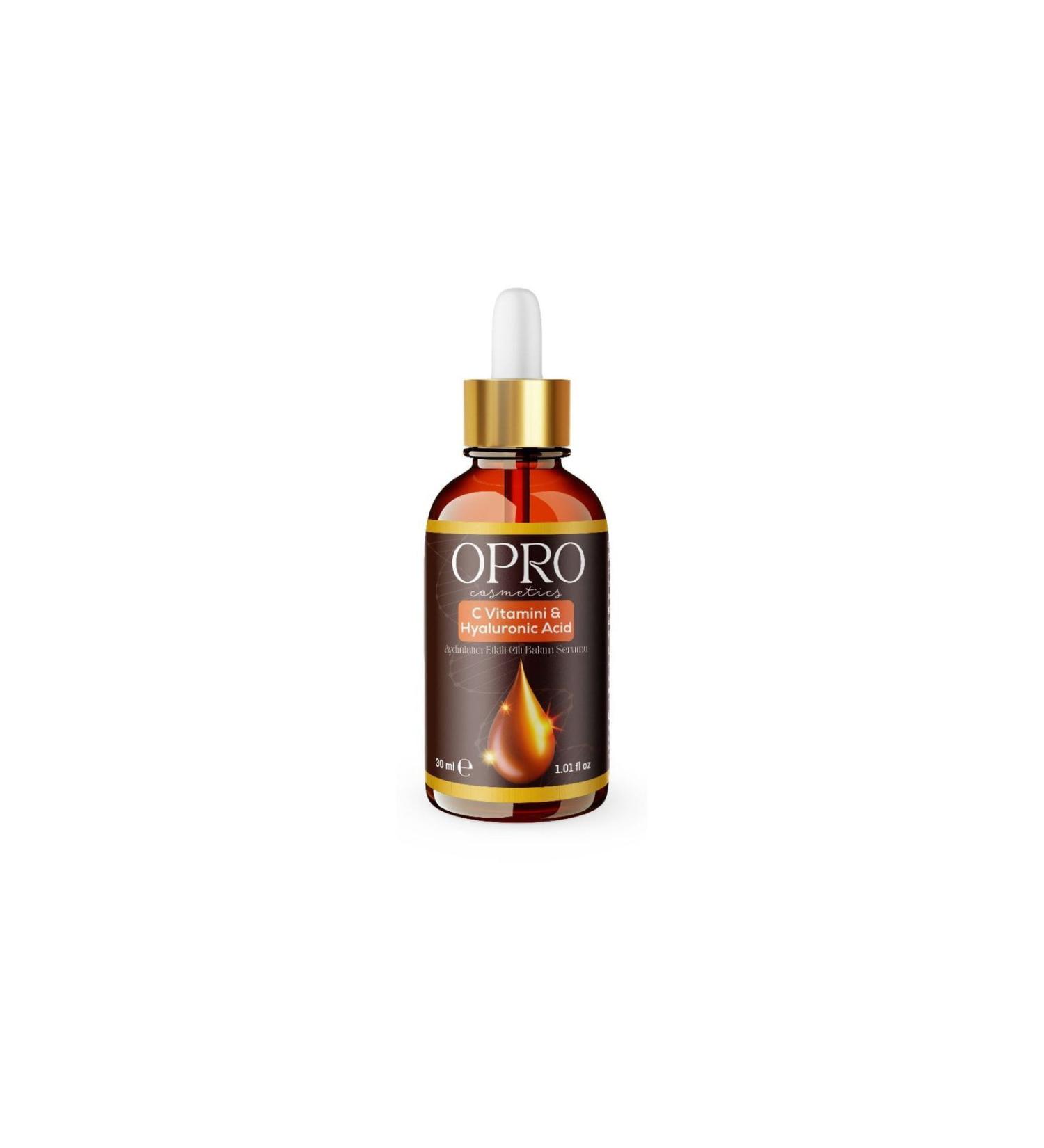 OPRO Cosmetics Vitamin C & Hyaluronic Acid Brightening Skin Care Serum 30 ml - Niacinamide - Buy Online on GoSupps.com