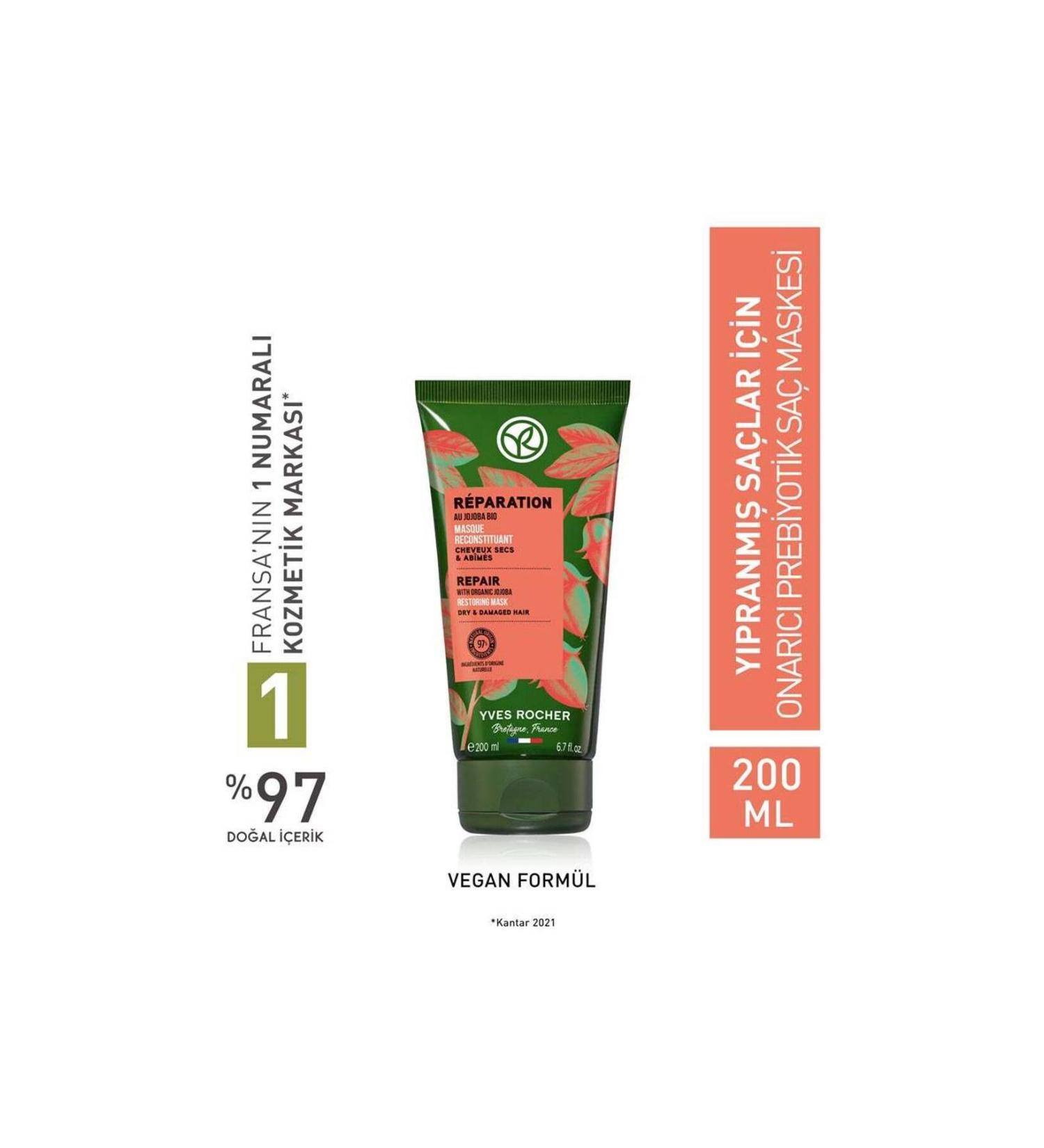 Yves Rocher Repairing Prebiotic Hair Mask - Damaged Hair / Reparation 200ml