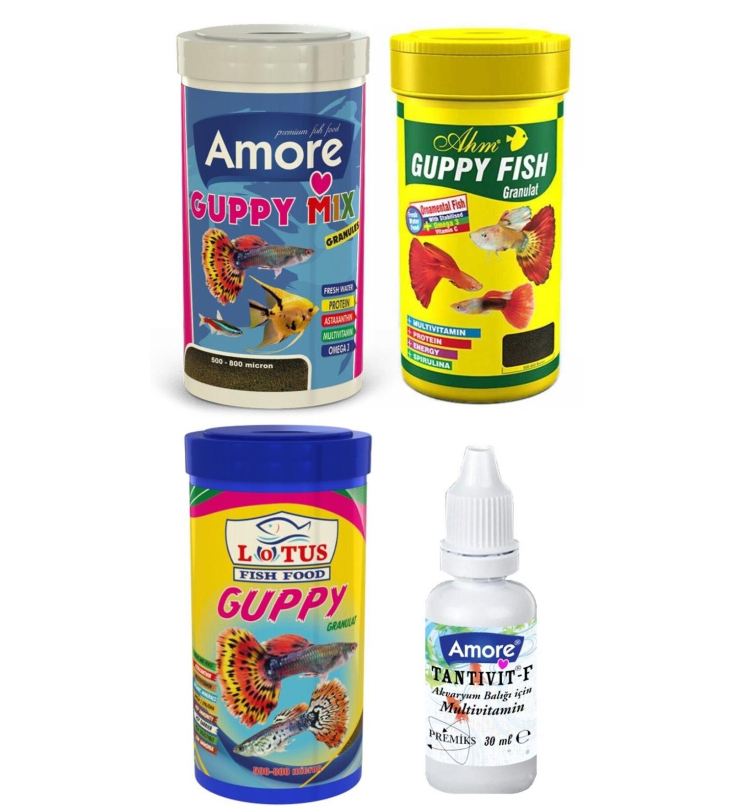 AMORE Guppy Mix Granules 3 types 250ml Box Aquarium Fish Food Multivitamin