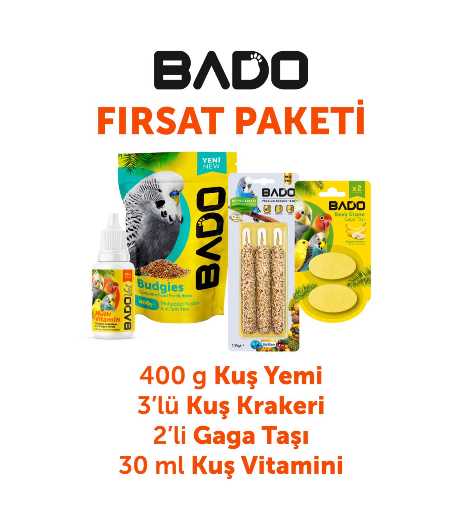 Bado Bird Introduction Package 4 (FEED VITAMIN CRACKER BEAK STONE)