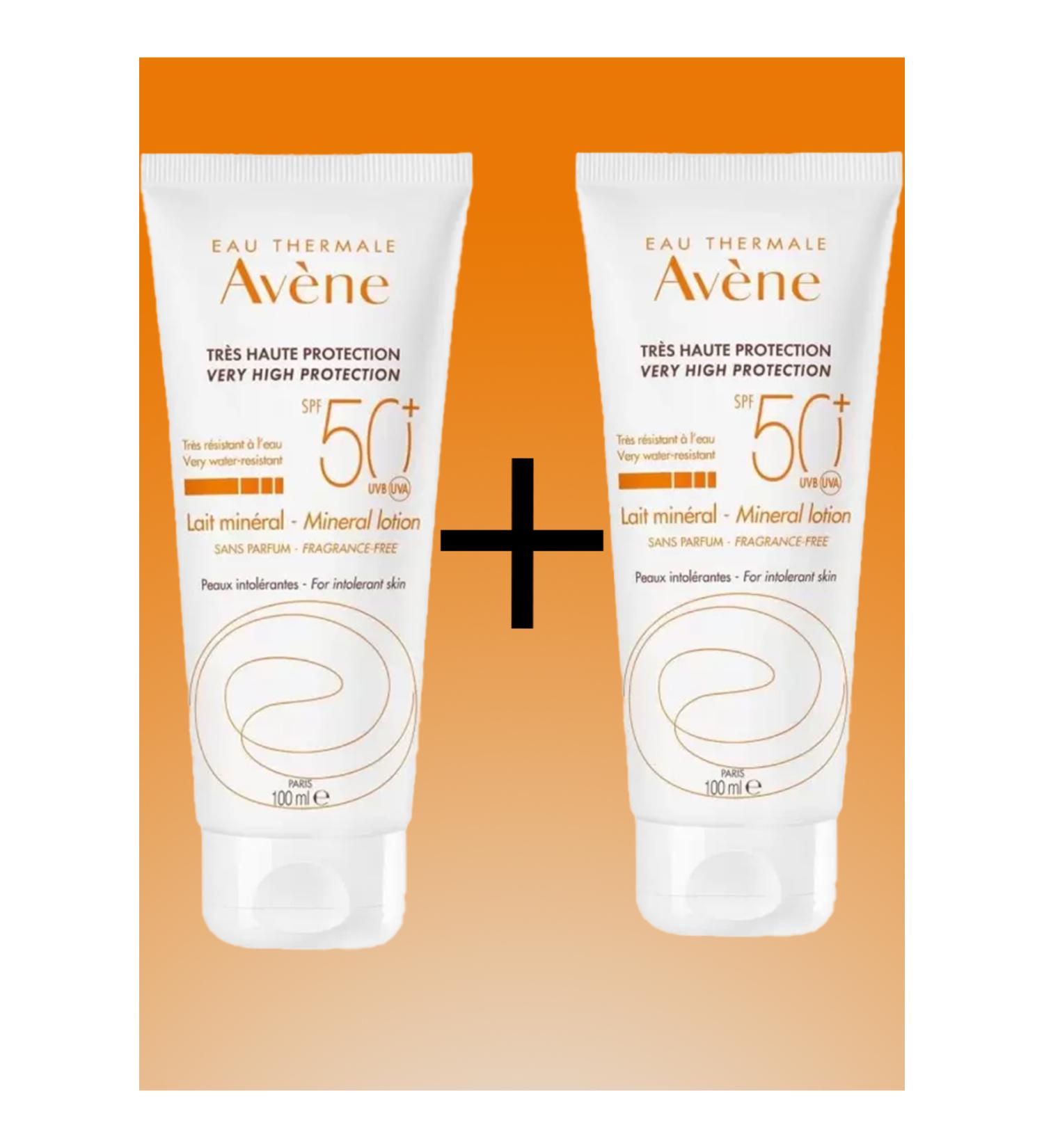 Avene Spf 50+ Lait Mineral Sun Lotion 100 ml X2