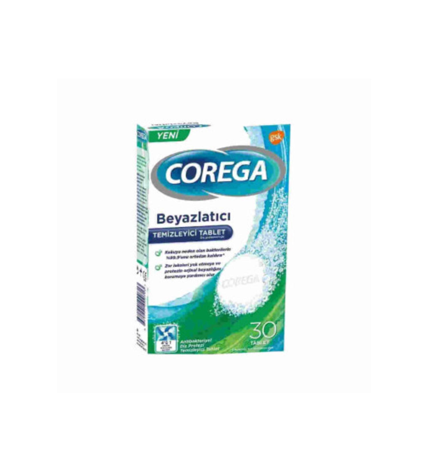 Corega Denture Whitening Cleaner 30 Tablets (1 PIECE)