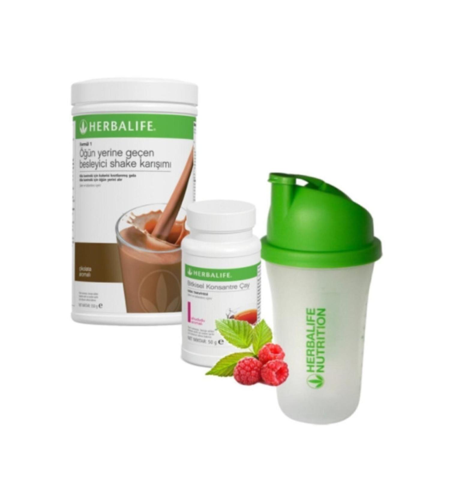Herbalife Shake Chocolate 550 Gr + Tea Raspberry 50 Gr + Shaker