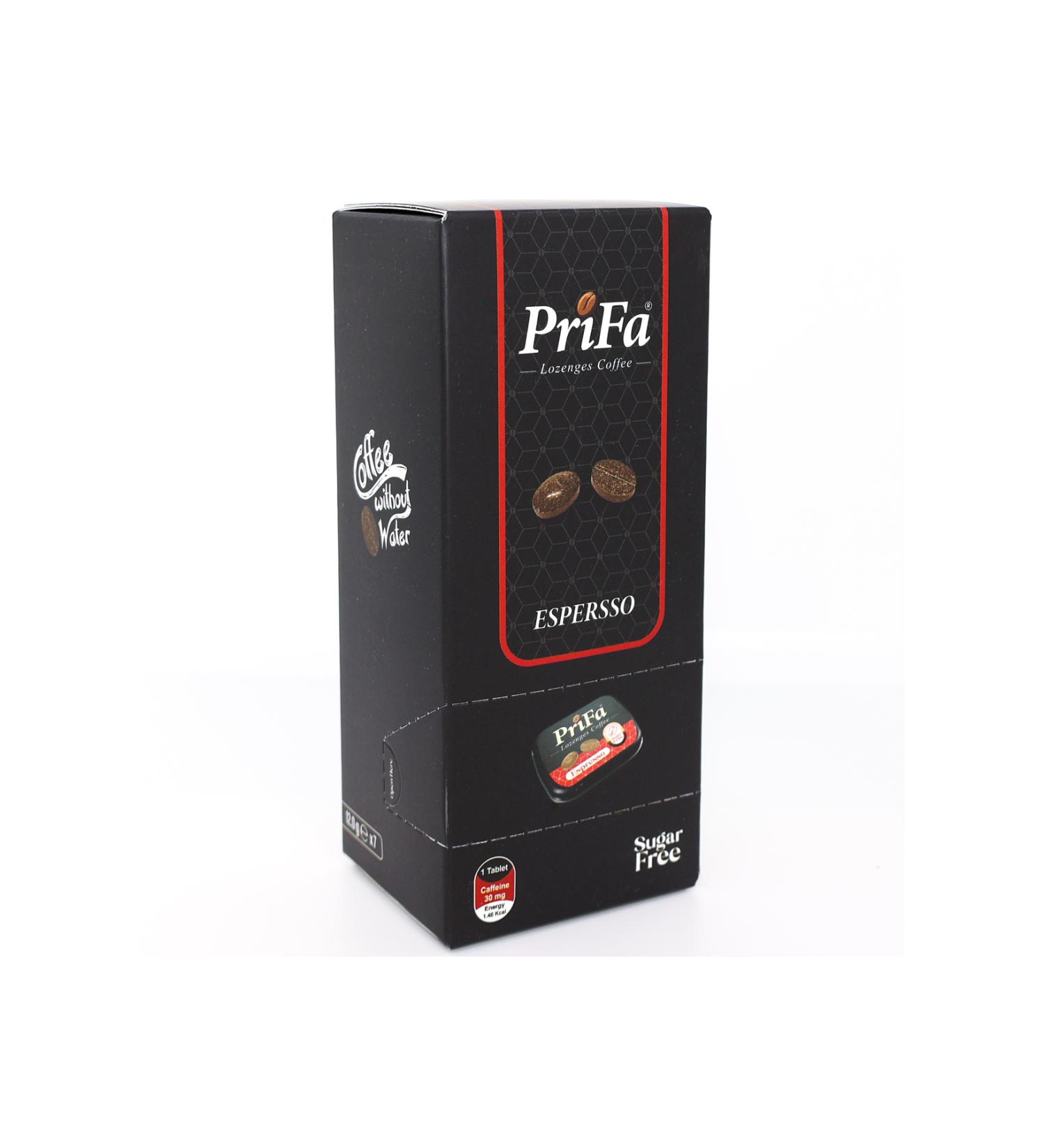 prifa Coffee Tablets | Espresso | Sugar Free | Vegan | Emergency Coffee | Real Absorbable Coffee 7X25