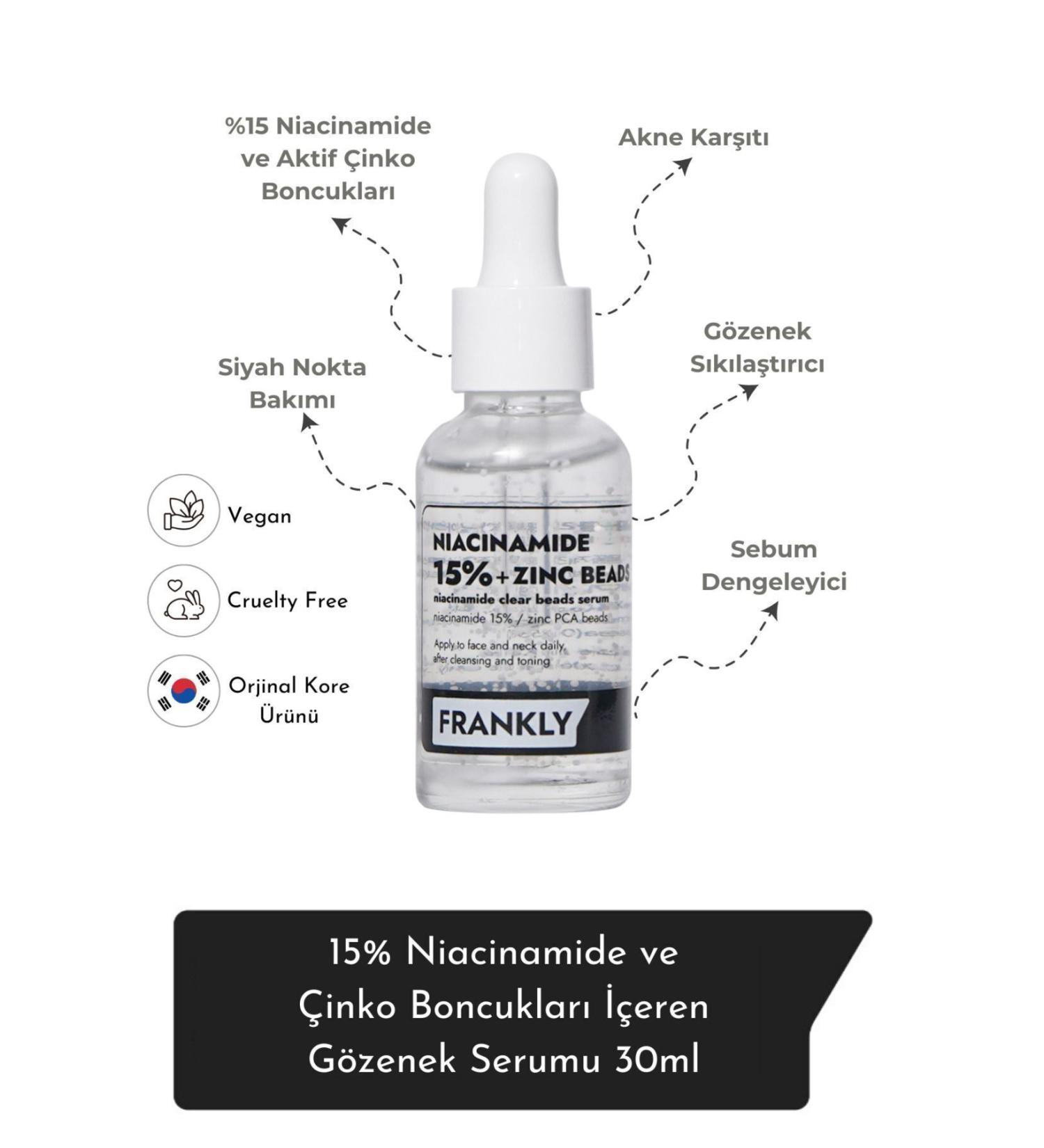 FRANKLY 15% Niacinamide and Zinc Beads Pore Serum 30ml - Buy Online on GoSupps.com