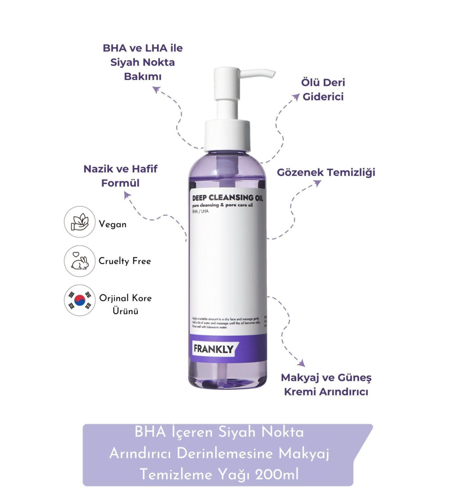 FRANKLY Blackhead Purifying Deep Makeup Cleansing Oil with BHA 200ml - Buy Online on GoSupps.com