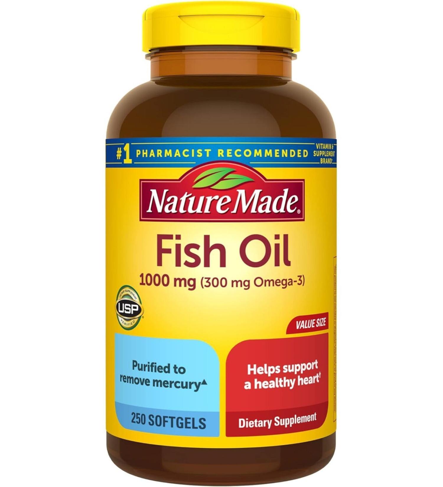 Nature Made Fish Oil 1000 mg 250 Softgels