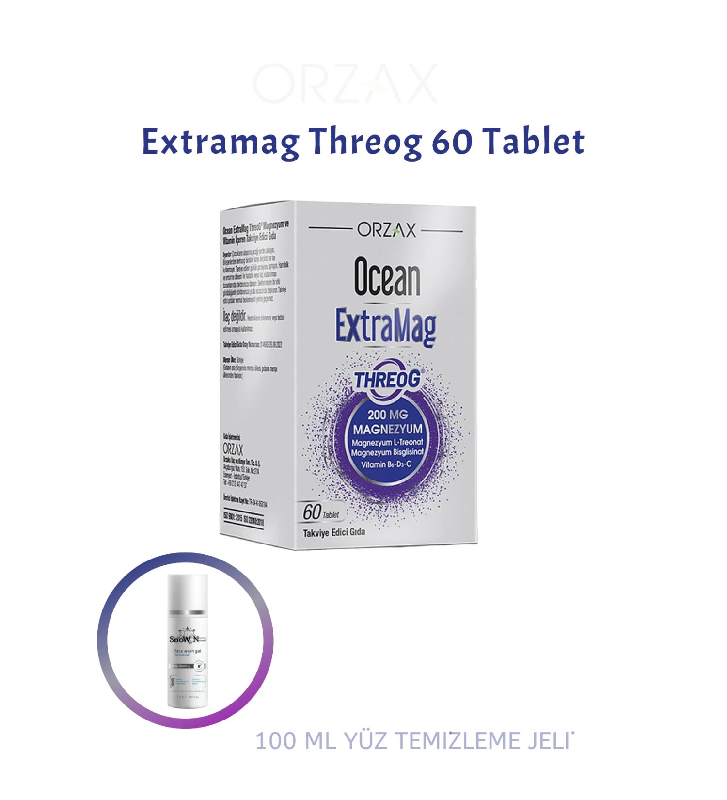 Ocean Extramag Threog 200Mg 60 Magnesium Bisglycinate Magnesium L Threonate CDB Vitamin + (1x100ml gel)