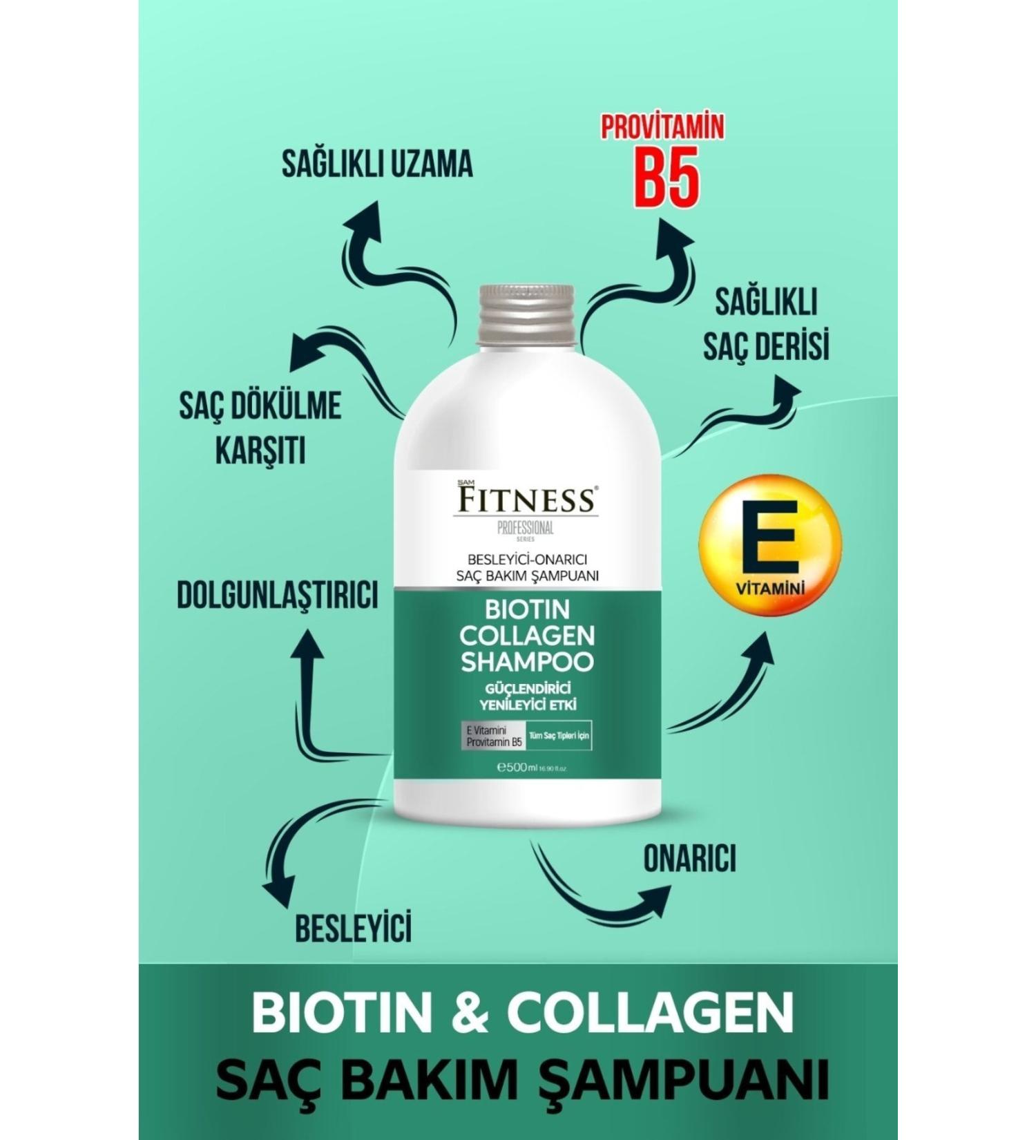 Fitness Professional Biotin Collagen Shampoo 500 ml Nourishing Repair Fast Growth Effective - Buy Online on GoSupps.com