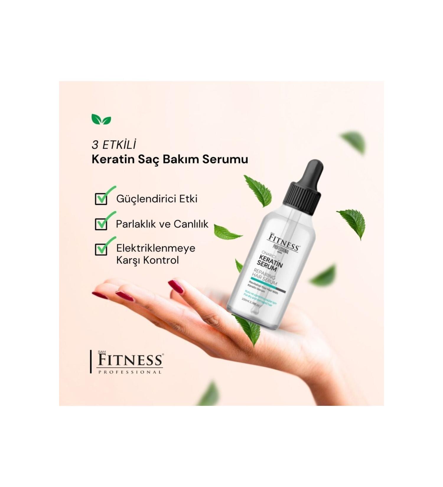 Fitness Professional Keratin Hair Care Serum 100 ml Special Nourishing Repair Formula for Damaged Dry Hair - Buy Online on GoSupps.com