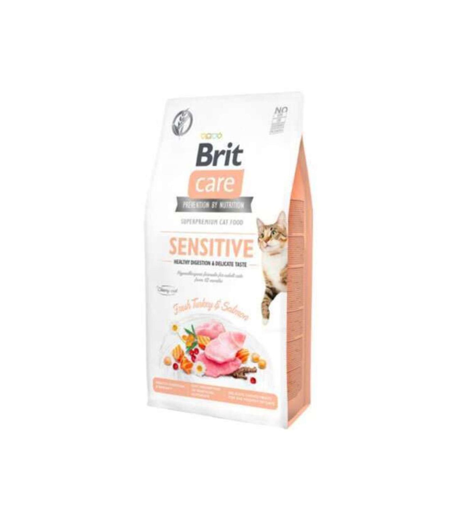 Brit Care Hypoallergenic Sensitive Turkey and Salmon Grain-Free Sensitive Cat Food 2 Kg