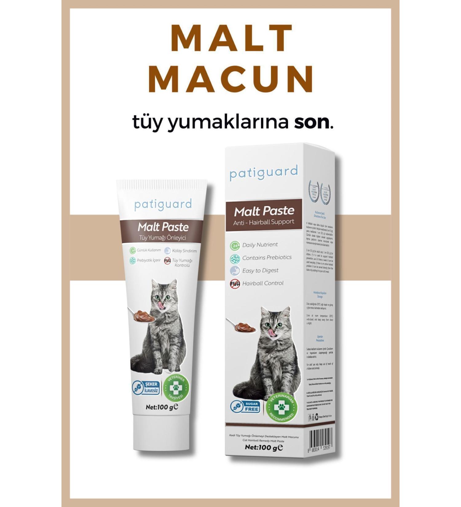 Patiguard Malt Paste 100 gr Anti Hairball Cat Malt Paste Multi Vitamin for All Cats - Buy Online on GoSupps.com