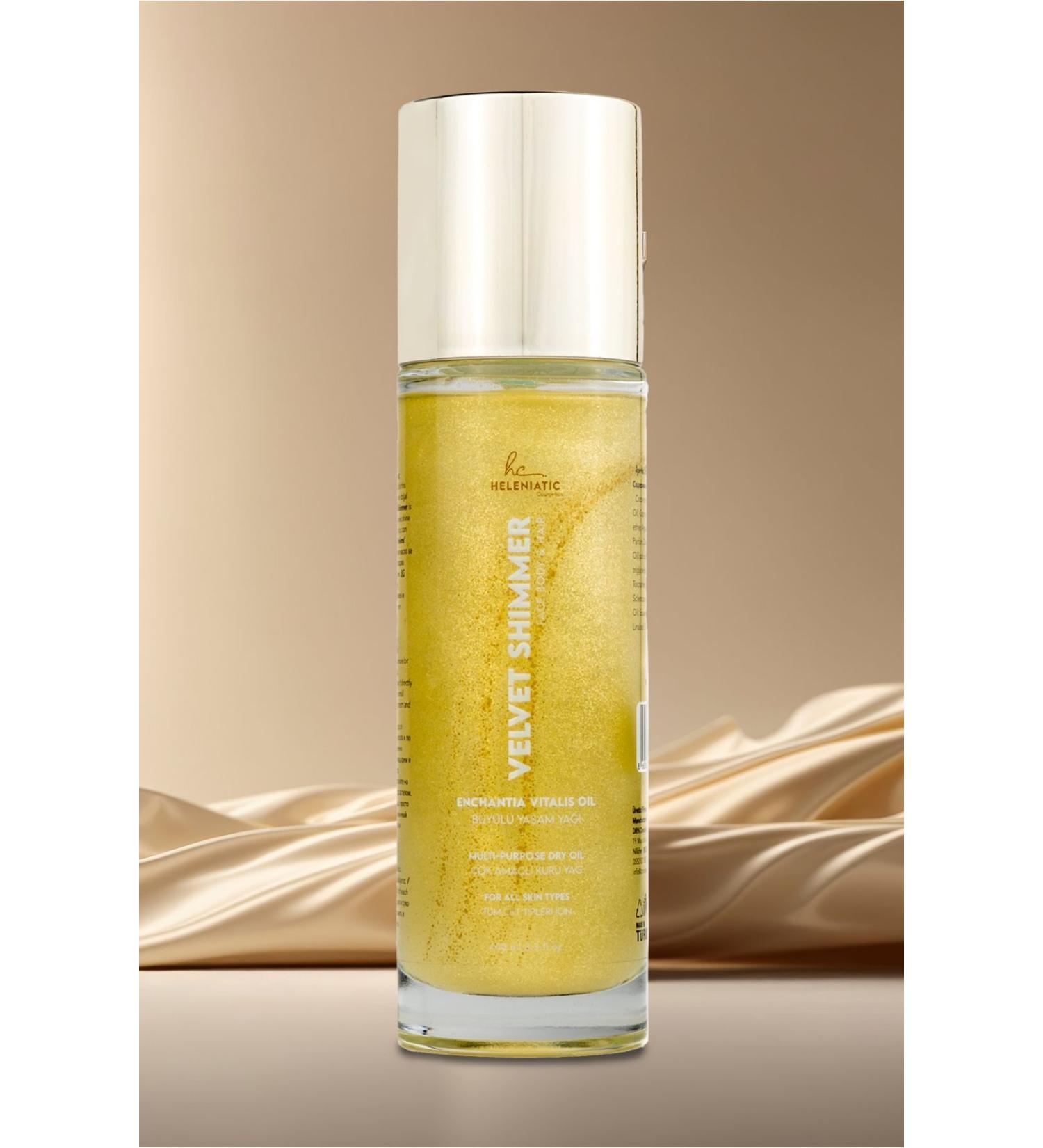Heleniatic Cosmetic Helens' Velvet Shimmer Luminous Dry Oil | 100 ml | Moisturizer for Skin Body and Hair Care - Buy Online on GoSupps.com