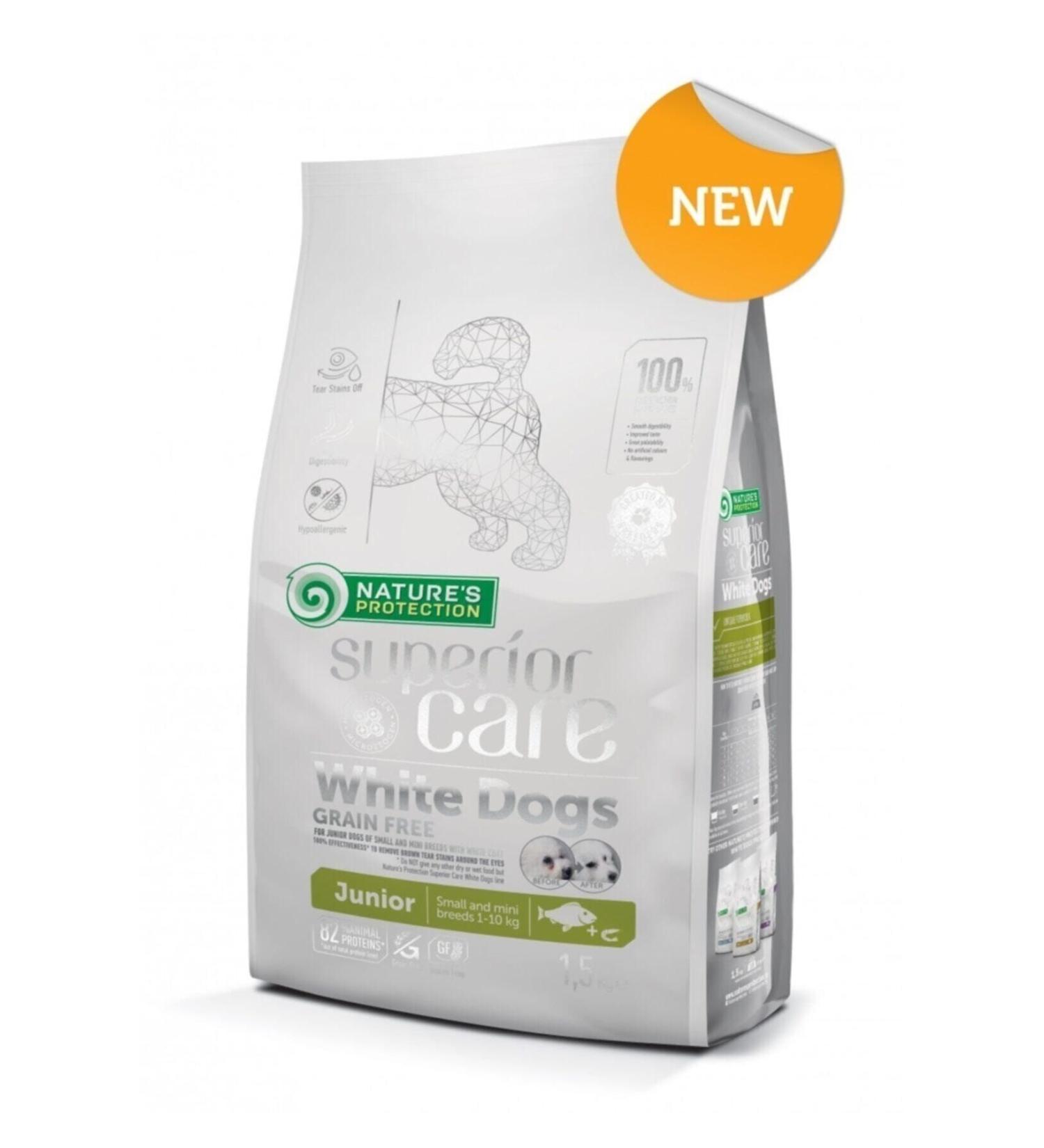 Nature's Protection White Dogs Grain Free White Fish Junior Small and Mini Breeds 1.5kg