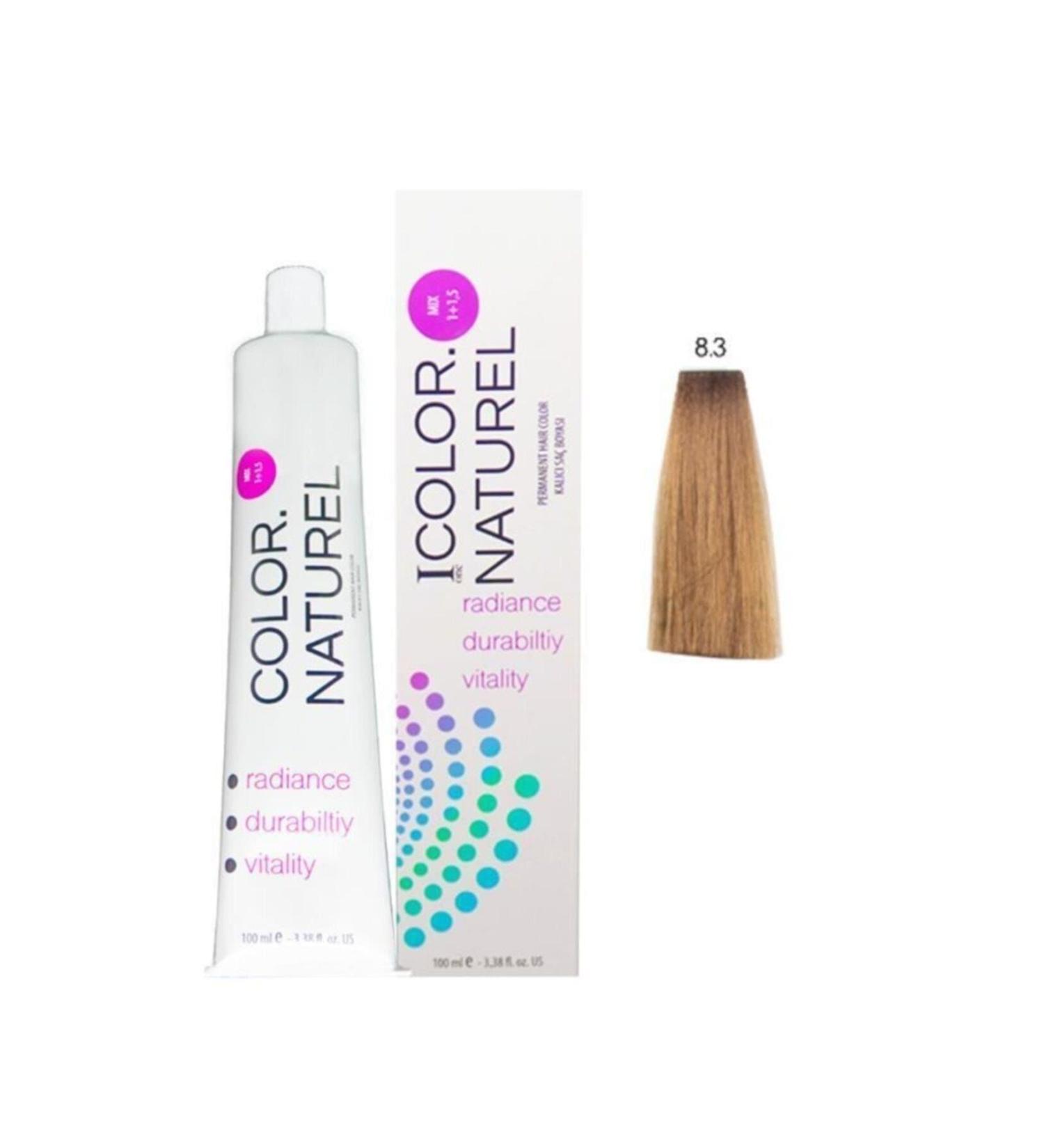Color Naturel Permanent Hair Dye 100 Ml 8.3 Golden Light Blonde