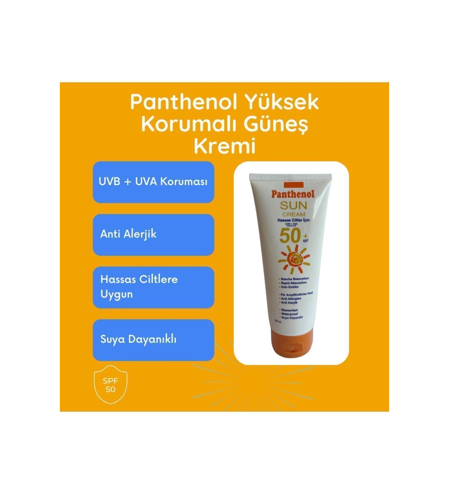 Panthenol Sun Cream Uvb Uva 100 ml Spf 50