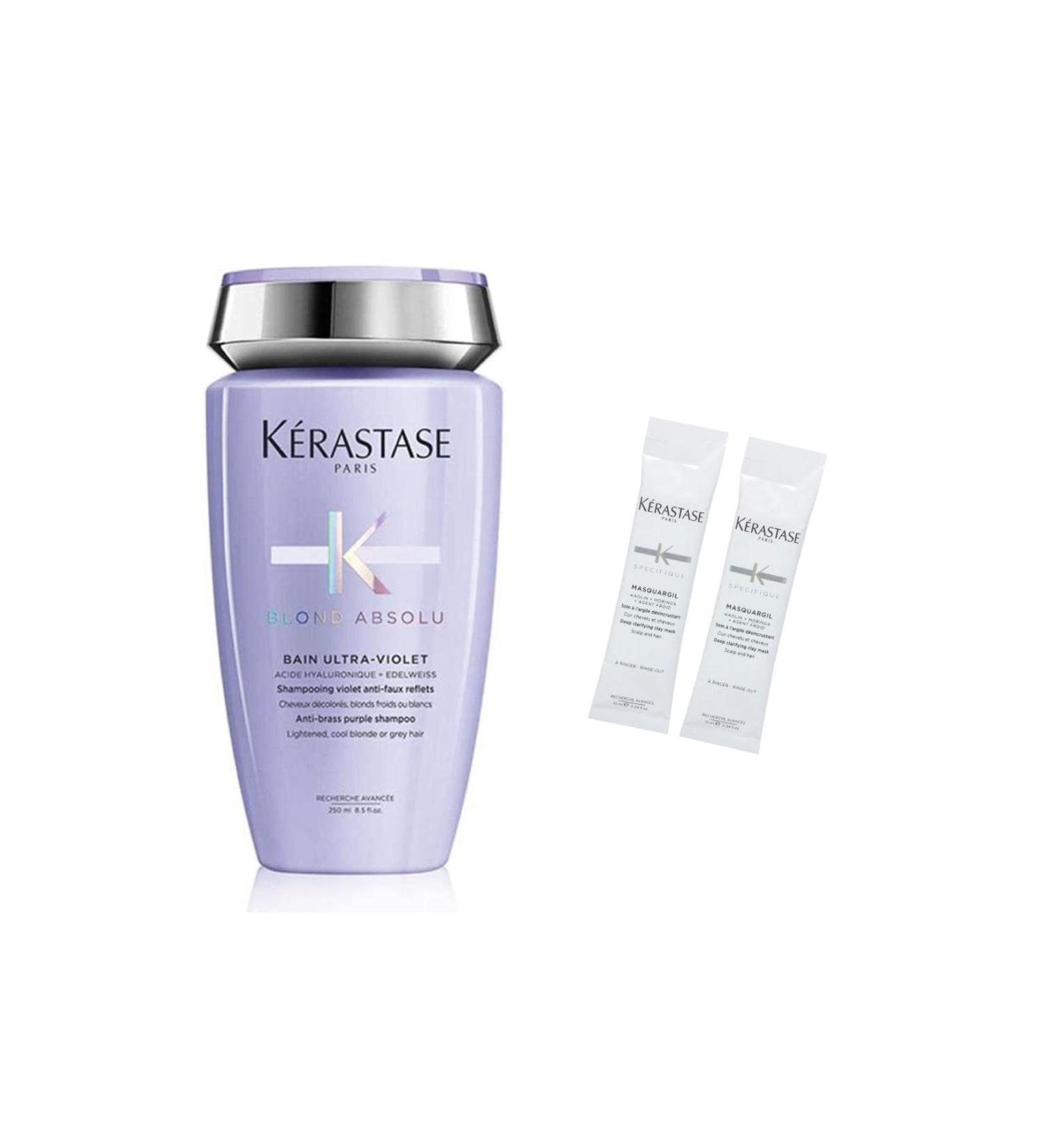 Kerastase Blond Absolu Bain Ultra Violet Shampoo 250 ml + Pre-Bath Clay Mask 2 x 10 ml