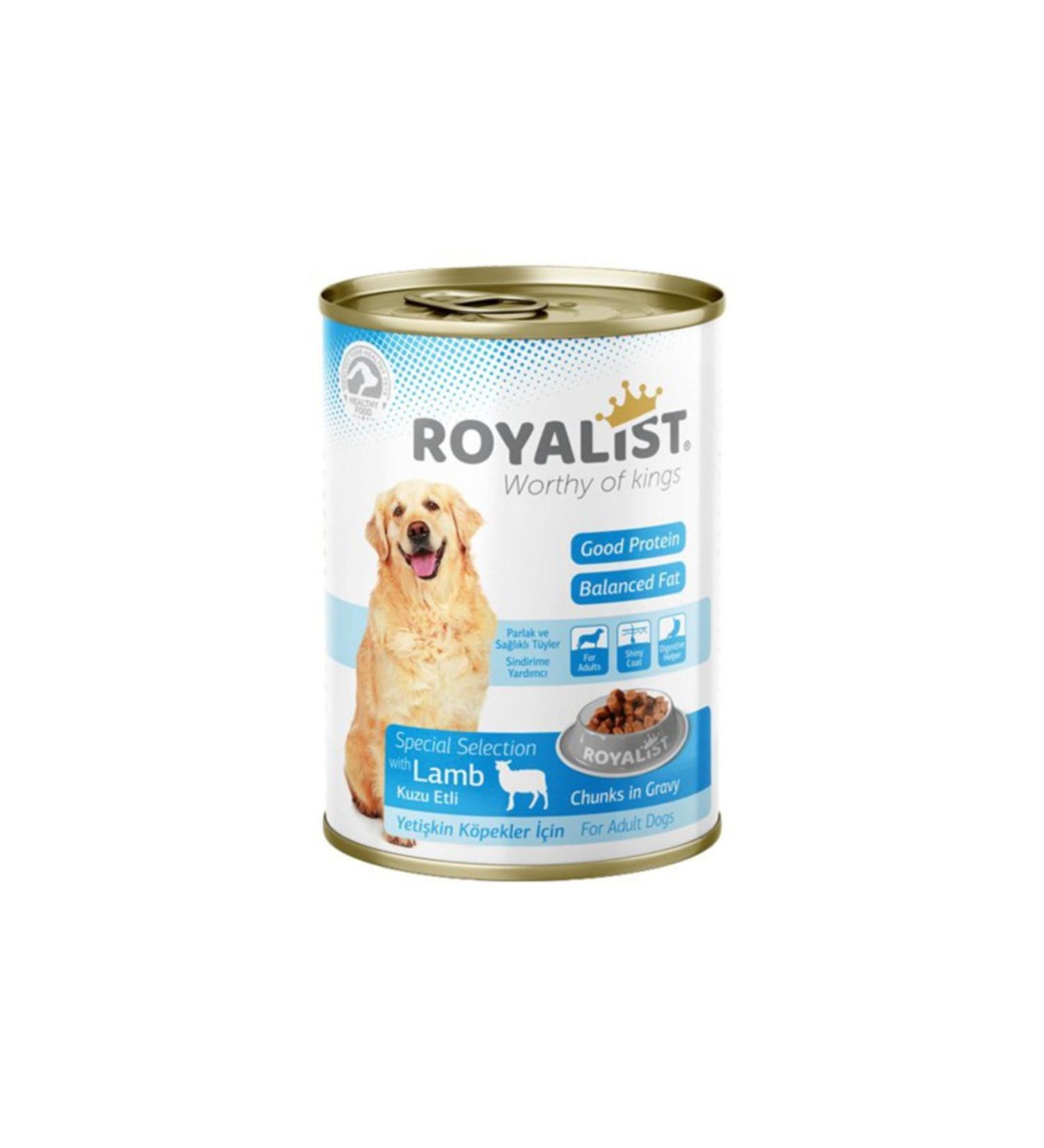 Royalist Lamb Chunks with Gravy Sauce Adult Dog Canned Food 400 Gr 12 Pieces
