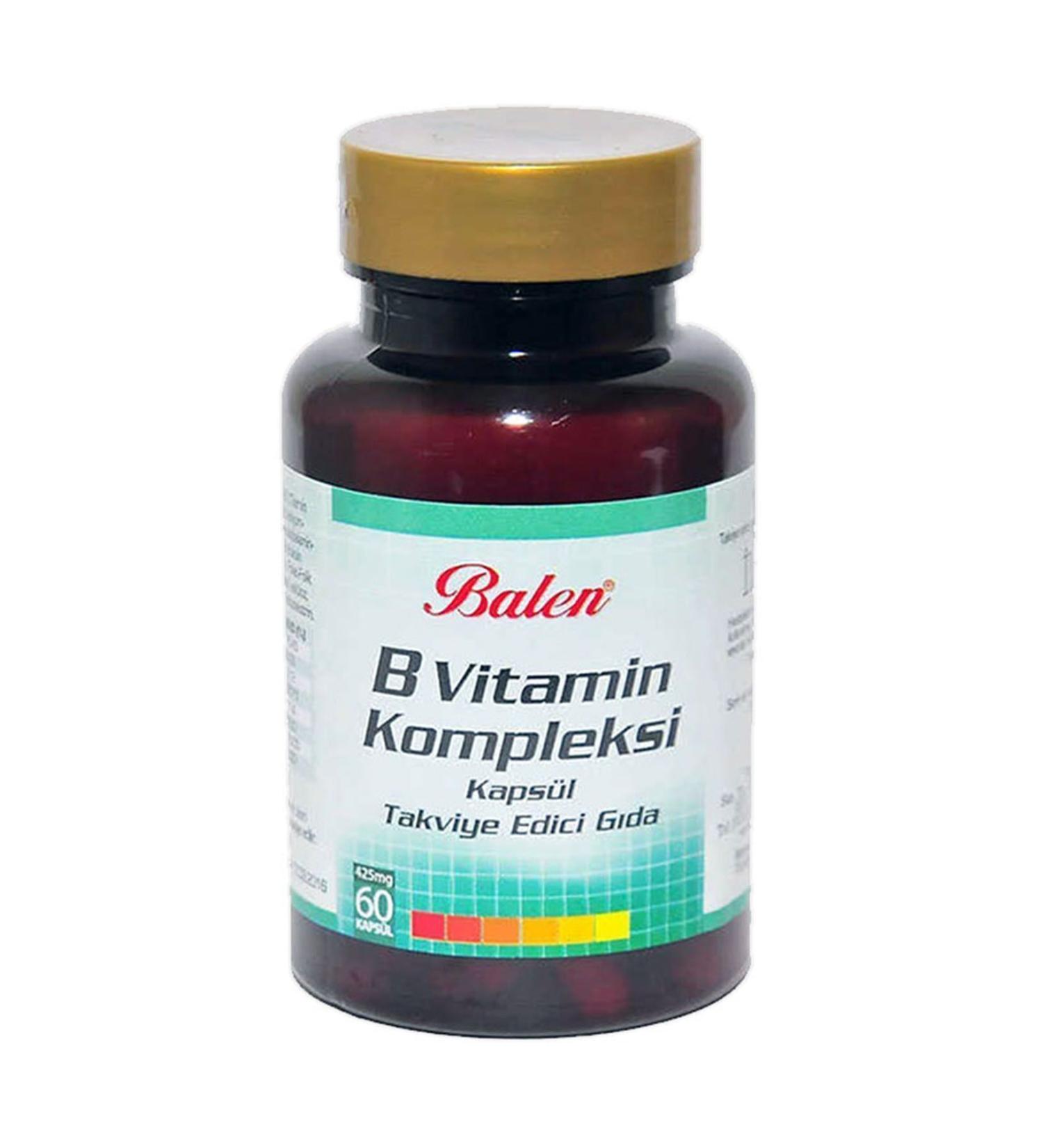 Balen Vitamin B Complex 425 Mg 60 Capsules B12 - Buy Online on GoSupps.com