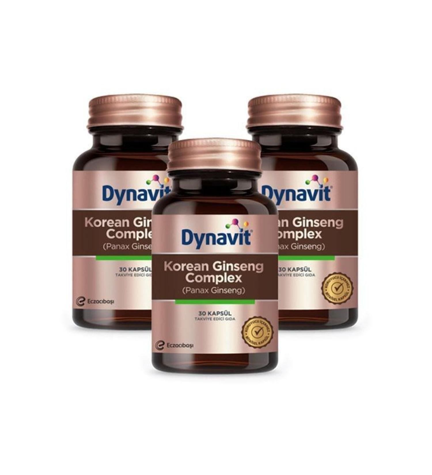 Dynavit Korean Ginseng Complex 30 Capsules 3 Pieces