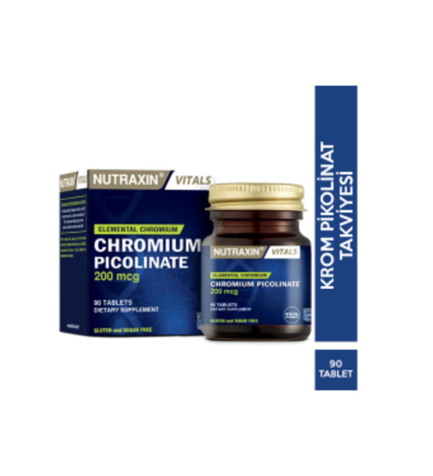 Nutraxin Chromium Picolinate 90 Tablets Chromium Picolinate Supplement (SINGLE)