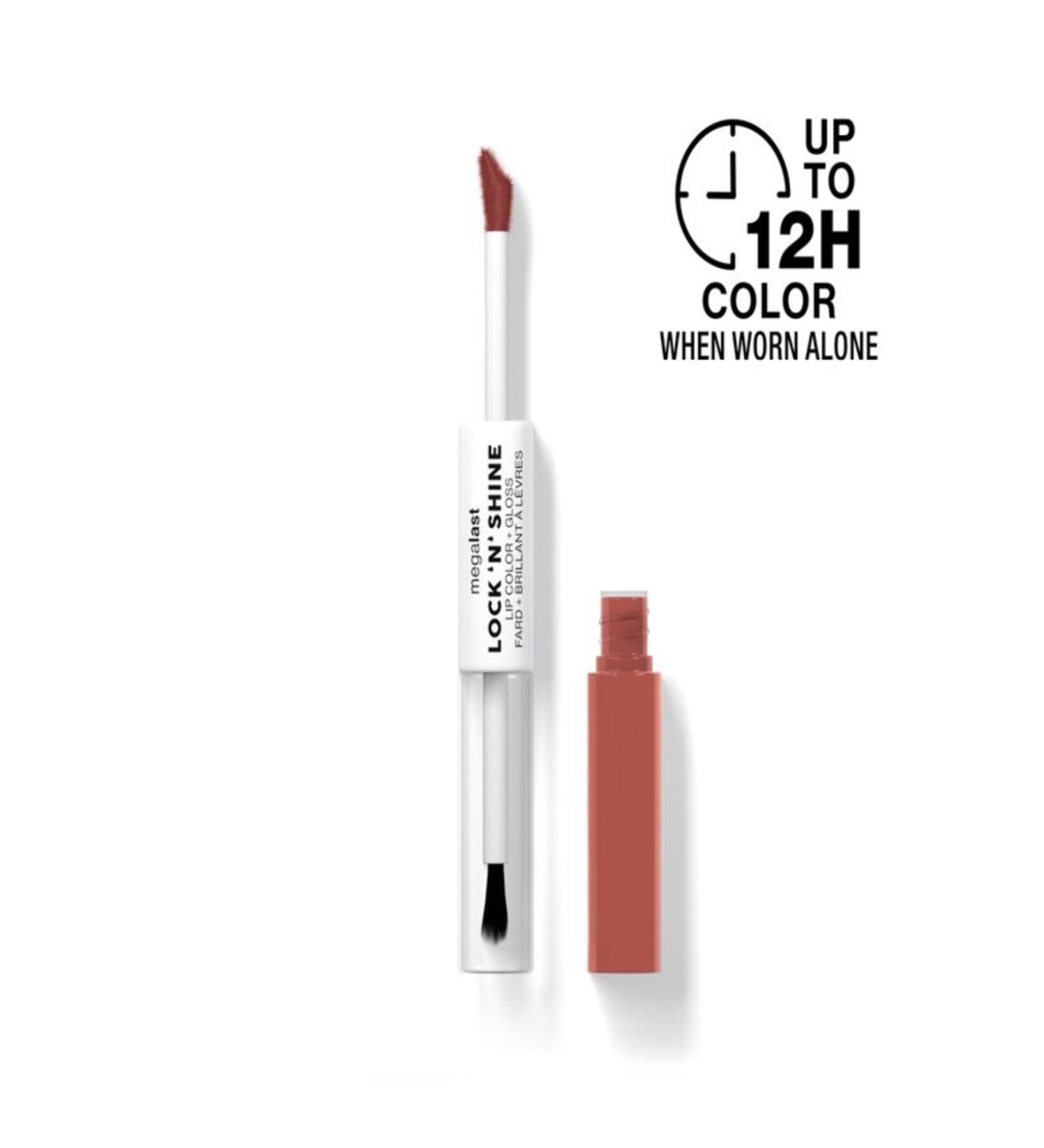 WET N W LD Megalast Lock 'N' Shine 2 in 1 Lip Color + Gloss Megalast Lock 'N' Shine colored lipstick + Shine