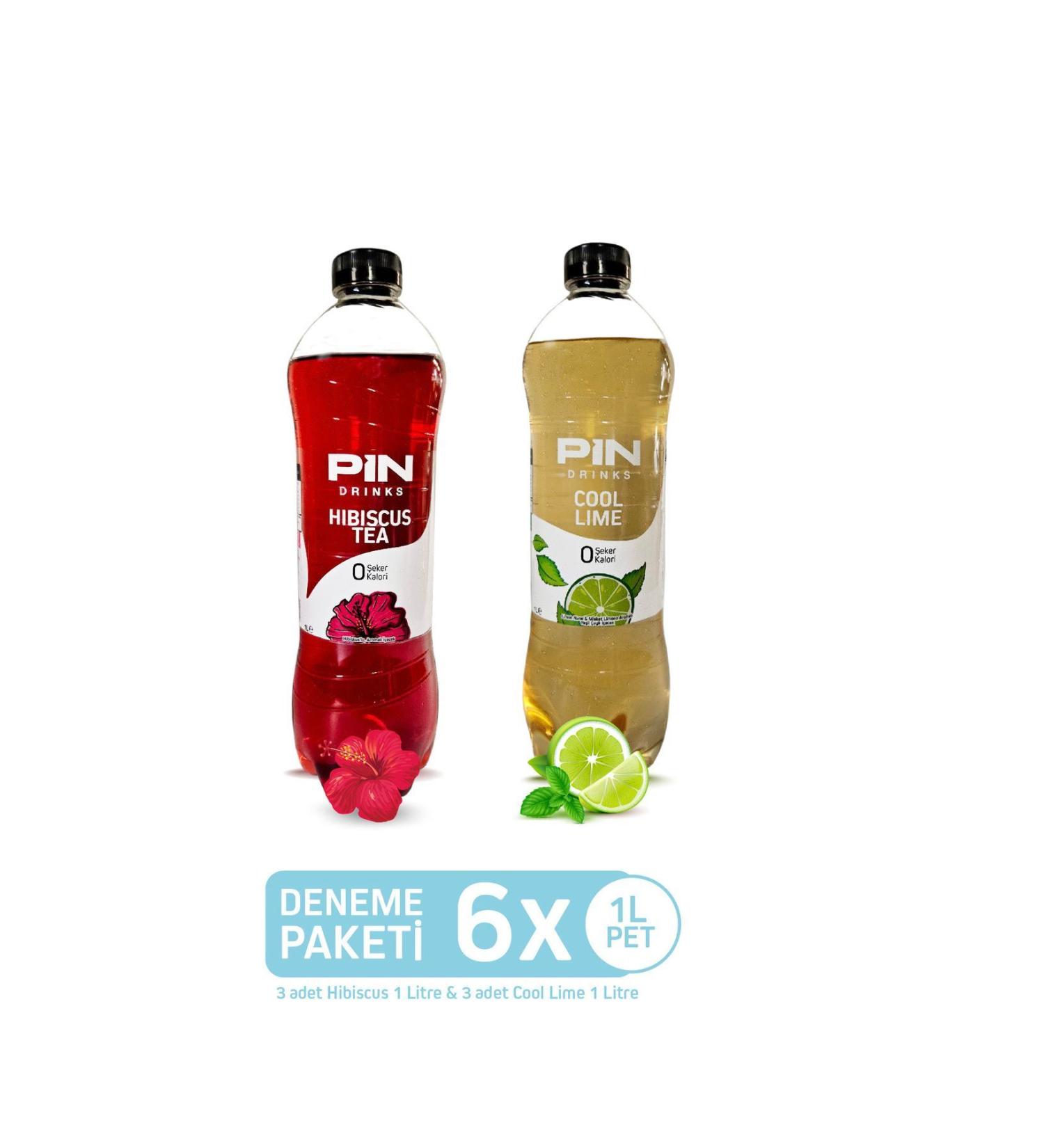 Pin Hibiscus Tea & Cool Lime Trial Pack - Sugar Free & Calorie Free 6 Pieces X 1 Liter - Buy Online on GoSupps.com