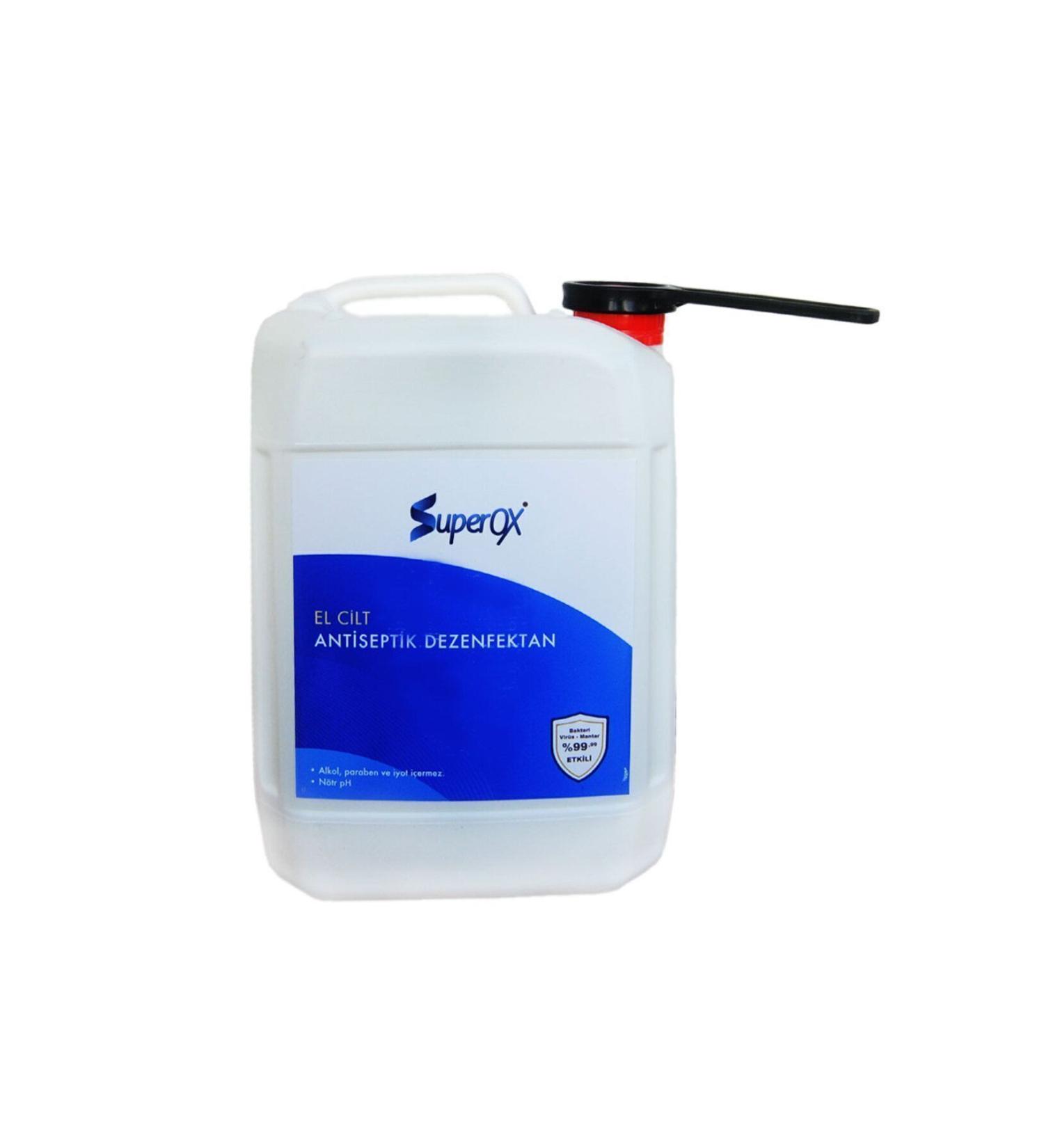 SuperOX Hypochlorous (hocl) Alcohol-Free Water-Based Bacteria Virus Effective Hand Skin Antiseptic Disinfectant 5 Liters