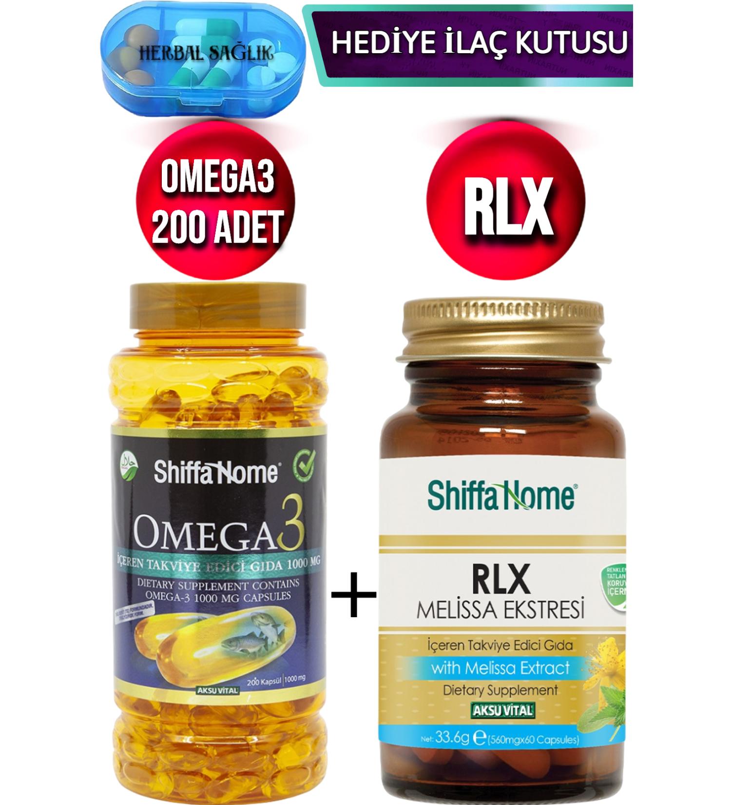 Shiffa Home Omega 3 200 Soft Gel Capsules 1000 mg + Rlx 60 Capsules 760 mg