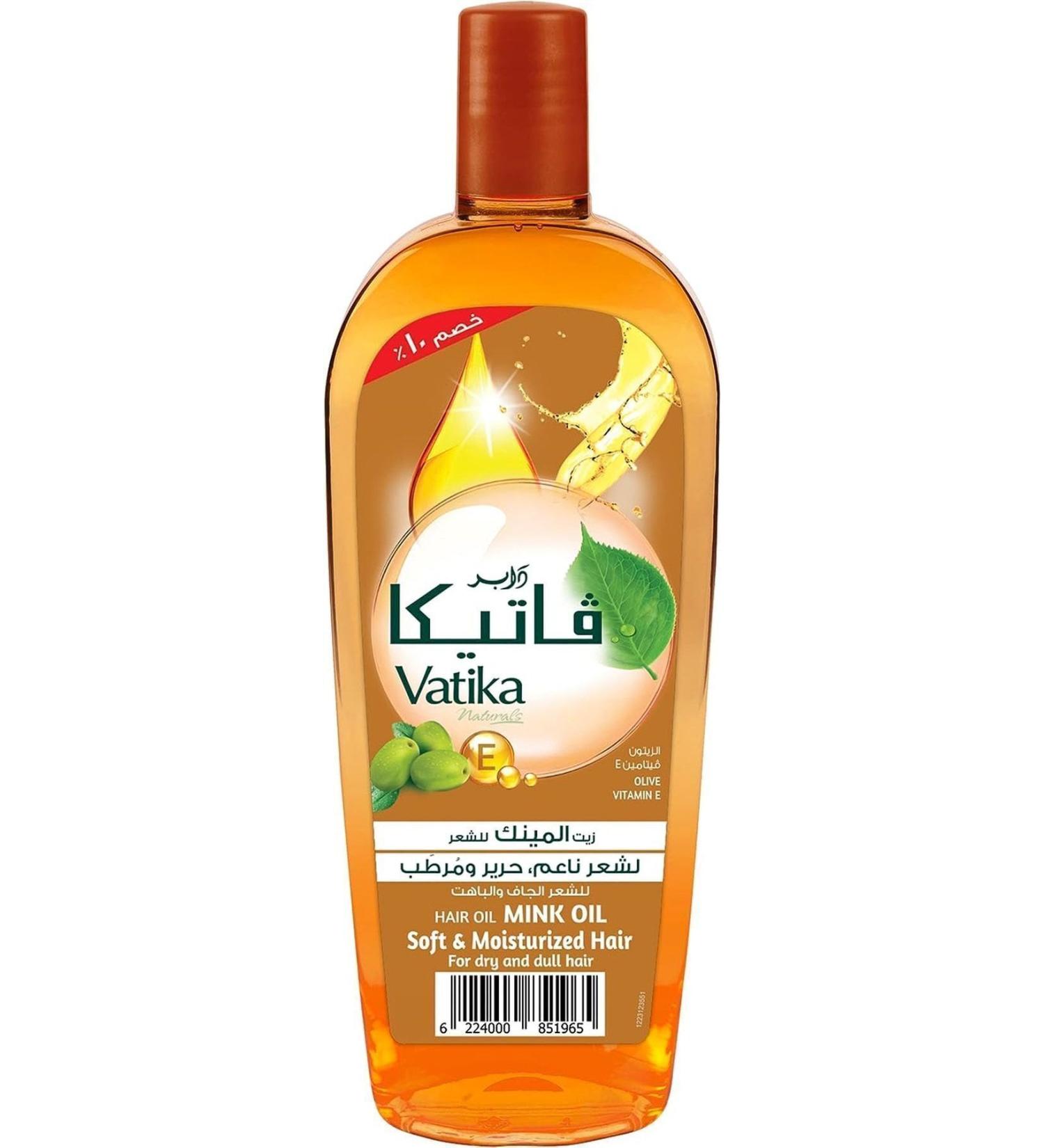 Vatika Naturals Mink Oil Hair Oil | Mink Oil & Olive & Vitamin E | For Dry Lifeless Hair - 180ml - Buy Online on GoSupps.com