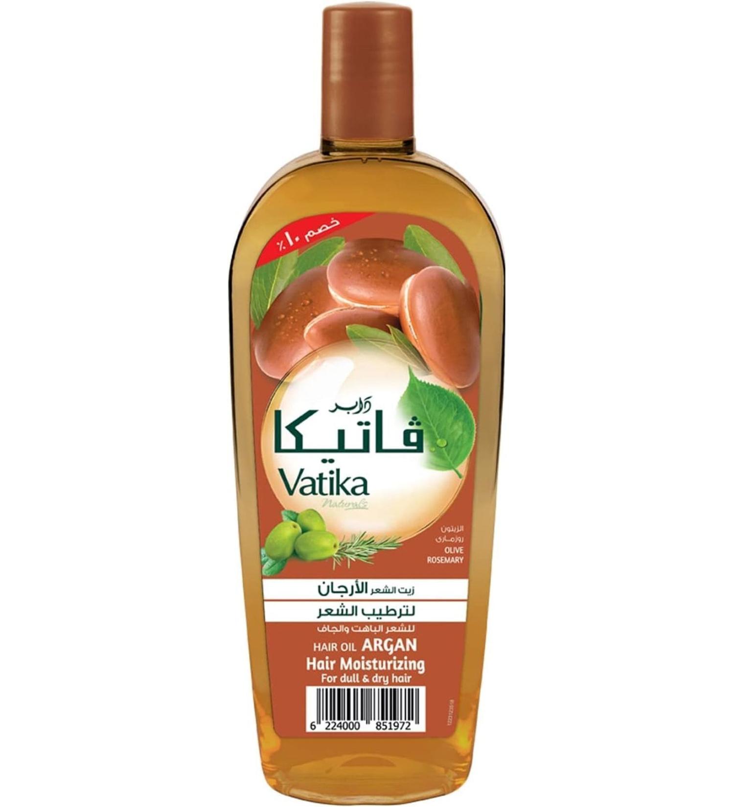 Vatika Naturals Argan Hair Oil | Olive & Rosemary | Moisturizes & Grows Hair - 180 Ml - Buy Online on GoSupps.com