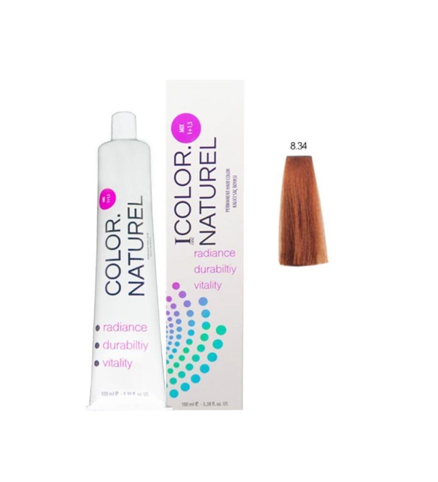 Color Naturel Hair Dye 8.34 Light Golden Copper 100 ml