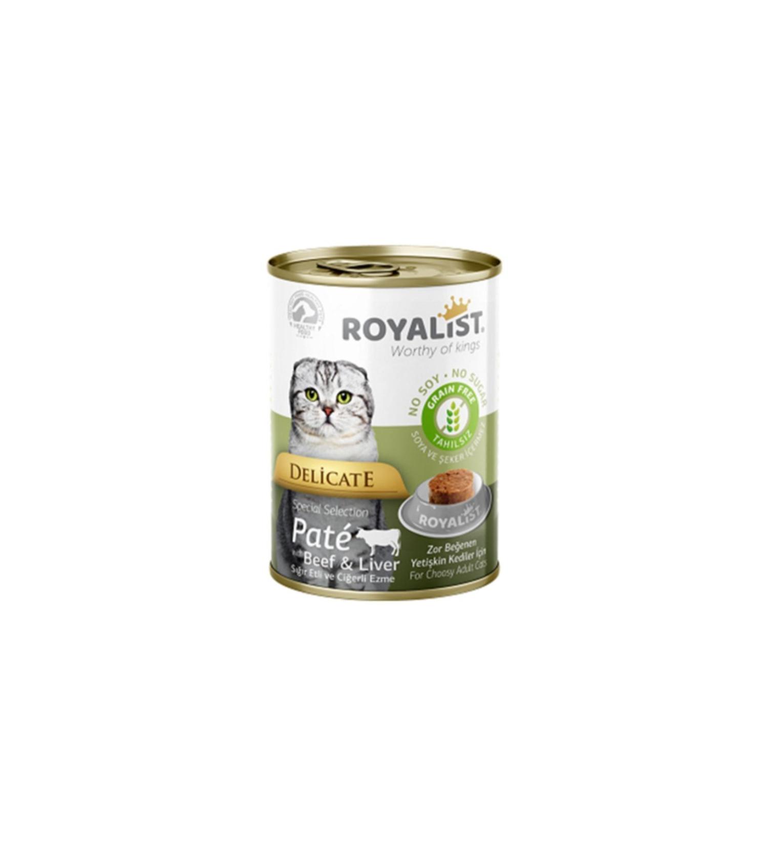 Royalist Adult Cat Paste Canned with Steak & Liver 400 Gr 12 Liters