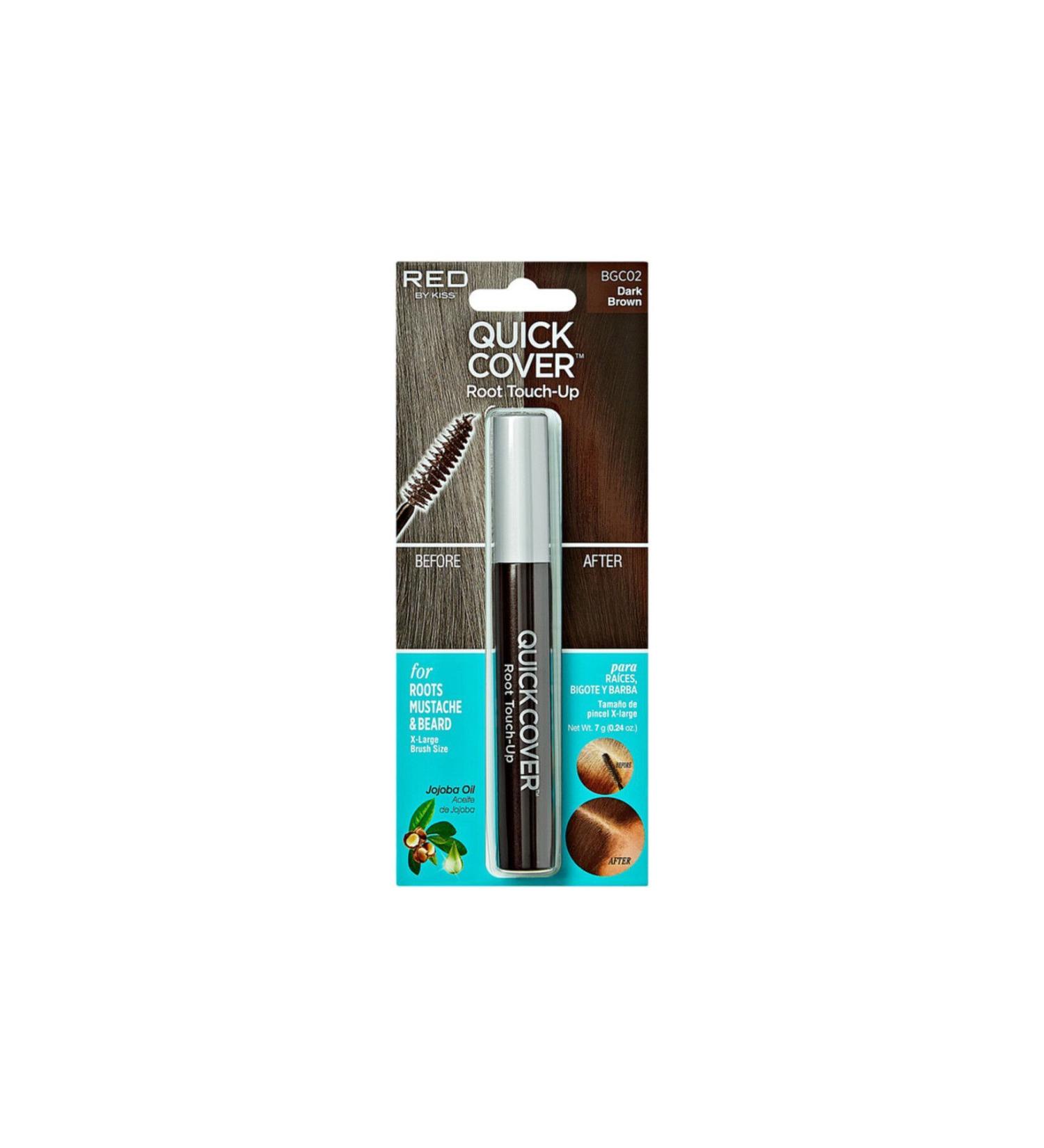 Kiss Ouick Cover Instant Concealer Hair Mascara for Whites - Brown - 731509005875