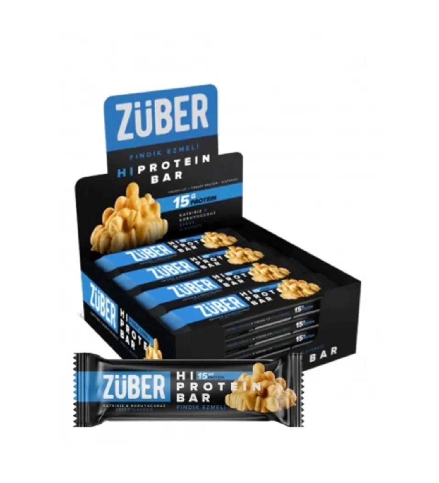 Z ber Hazelnut Paste High Protein Bar 45gr - 12 Pieces (SINGLE)