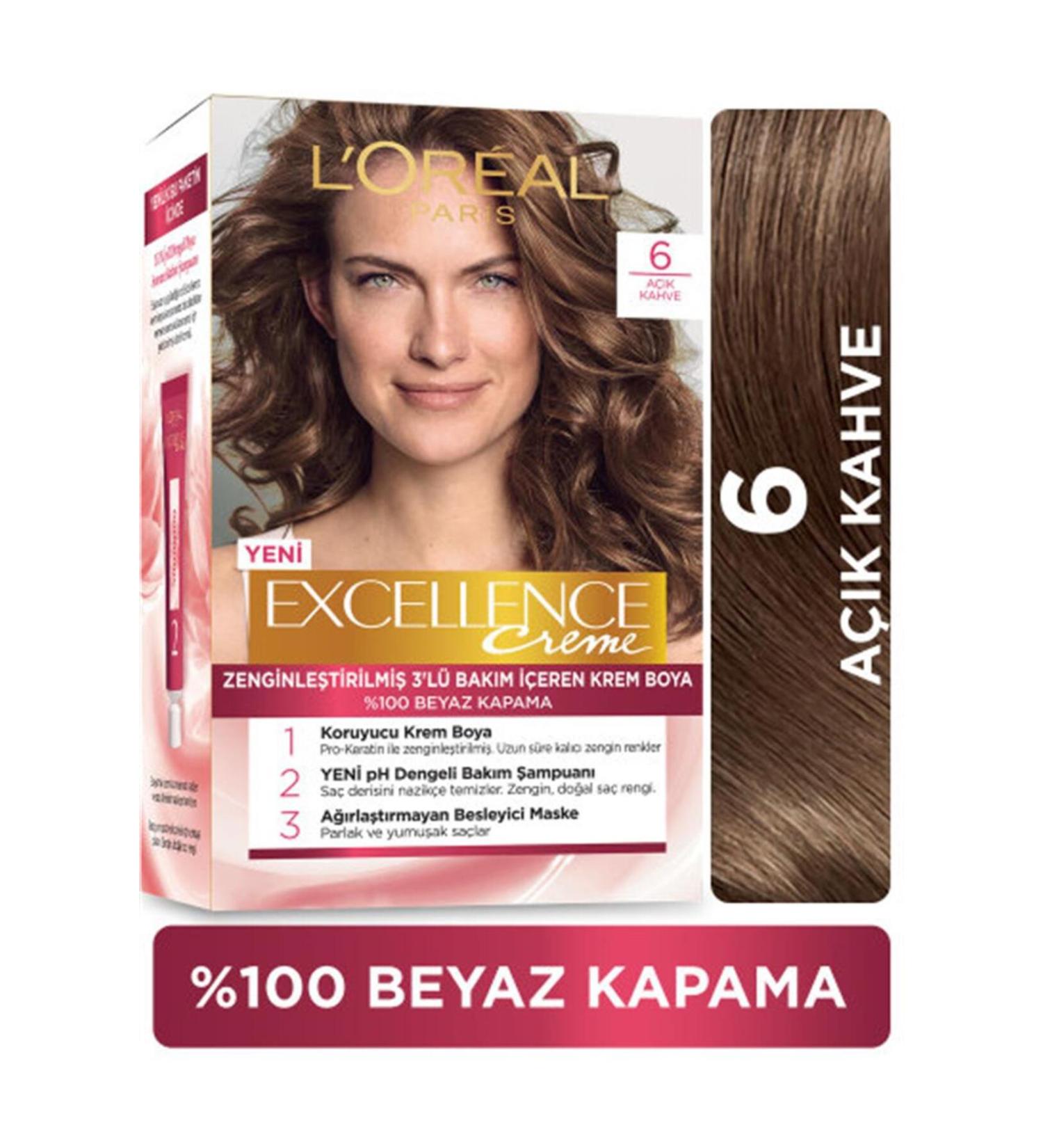 L'Oreal Paris L'or al Paris Excellence Creme Hair Dye - 6 Light Brown