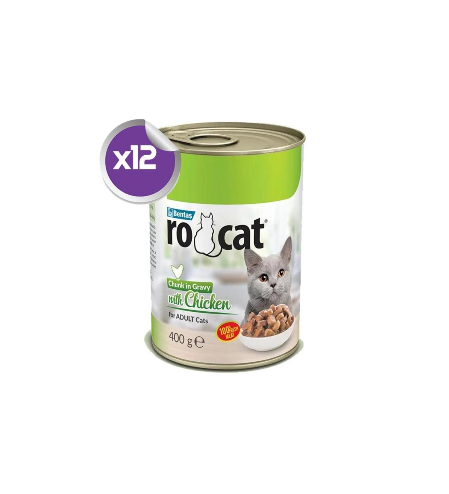 Rocat Chicken Adult Cat Canned Food 12x400gr
