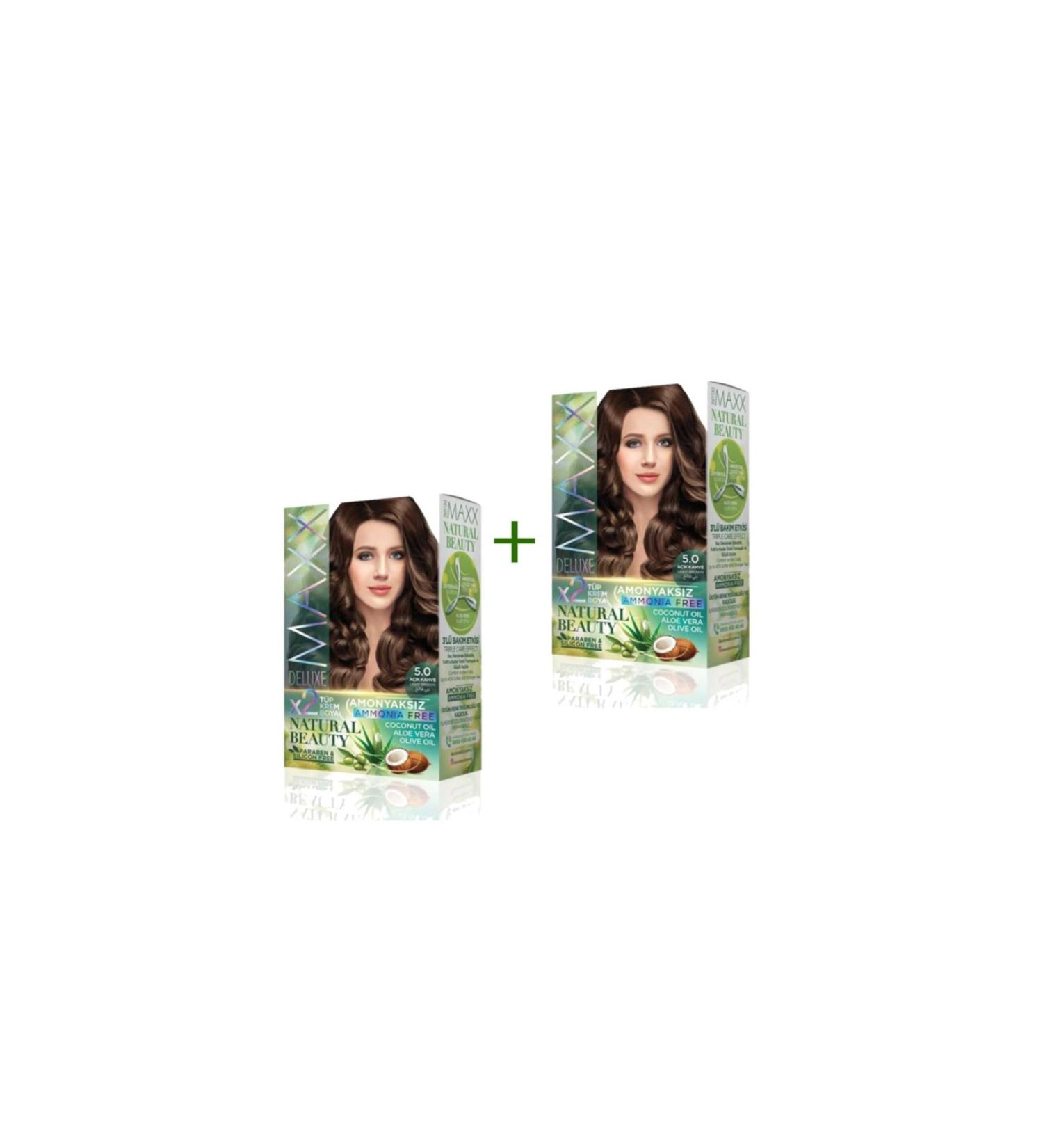 Skygo 2 Pack Natural Beauty Ammonia Free Hair Dye 5.0 Light Brown