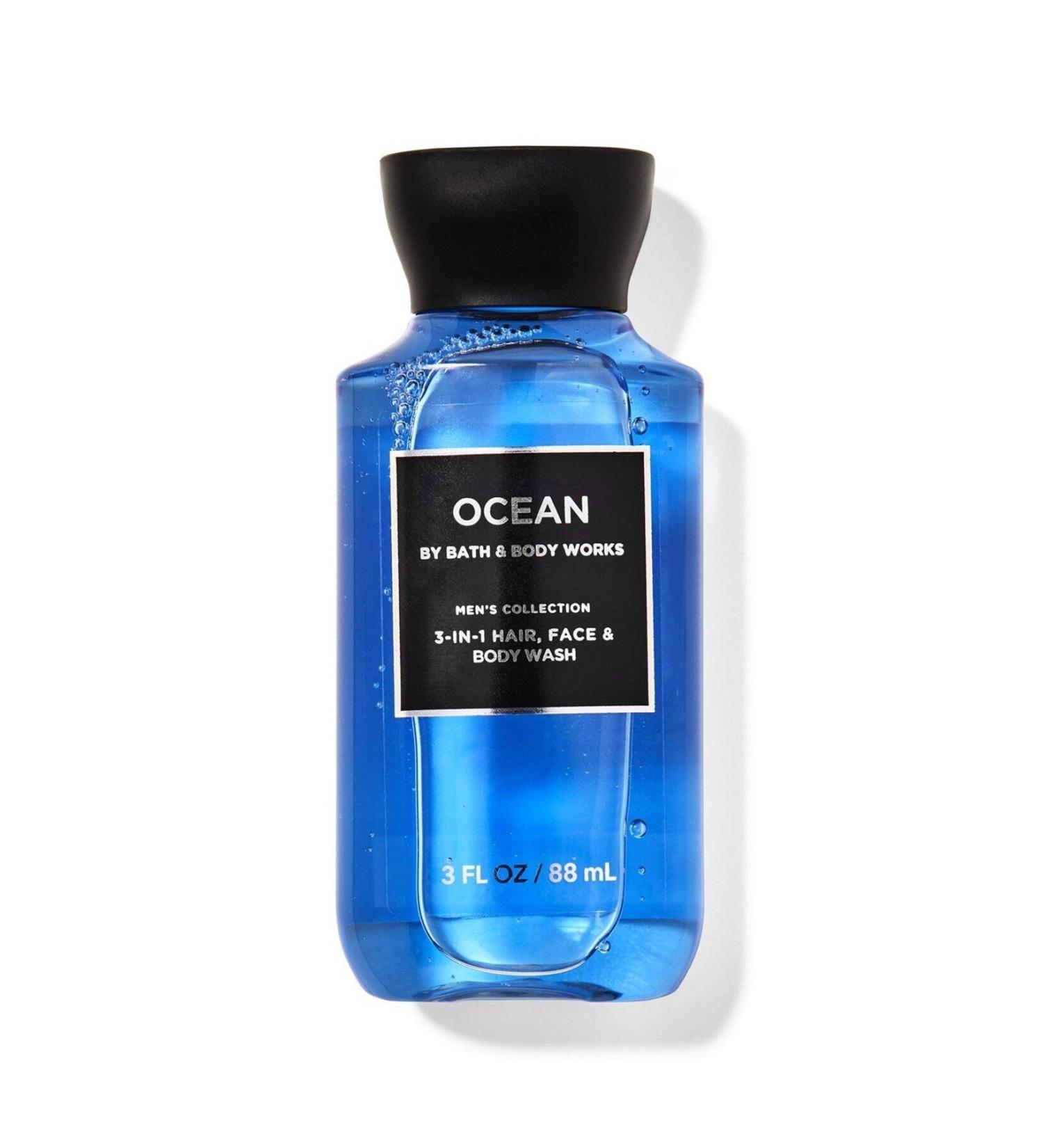 Bath & Body Works Ocean 3 in 1 Travel Size Hair Face and Shower Gel 88 ml