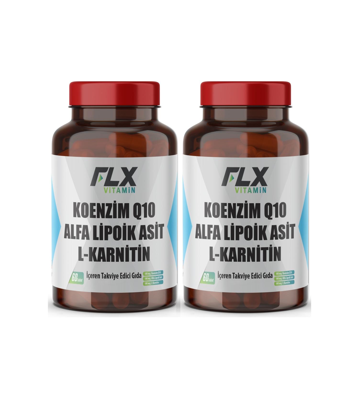 FLX Coenzyme Koenzyme Q-10 L-carnitine Alpha Lipoic Acid 60 Tablets