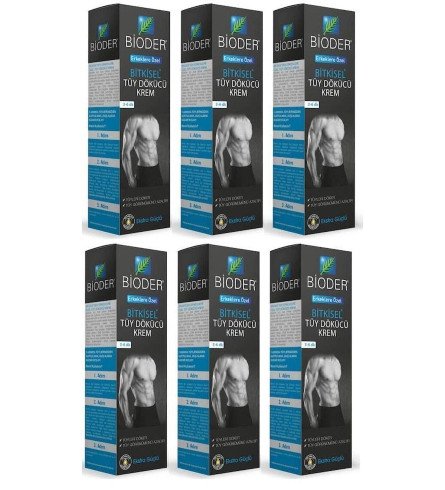 Bioder Herbal Hair Removal Cream for Men 100 ml X 6 Pieces