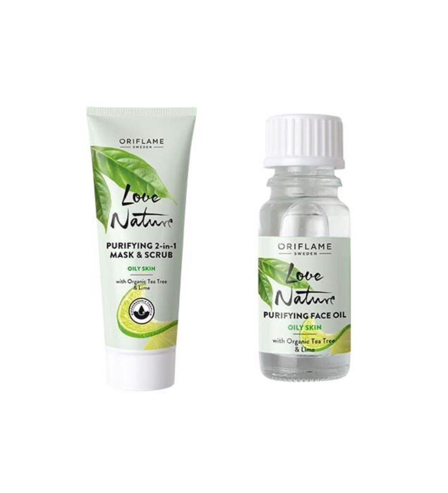 Oriflame Love Nature Purifying Face Oil & Love Nature 2 in 1 Mask & Purifier