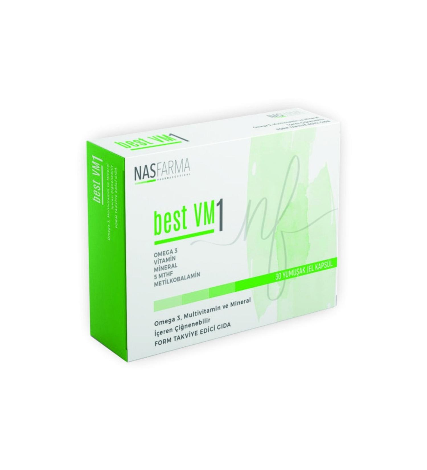 Nasmed Best Vm 1 Omega 3 Multivitamin Pregnancy Glycerol Gluconate Calcium Carbonate Magnesium Zinc Vitamind - Buy Online on GoSupps.com