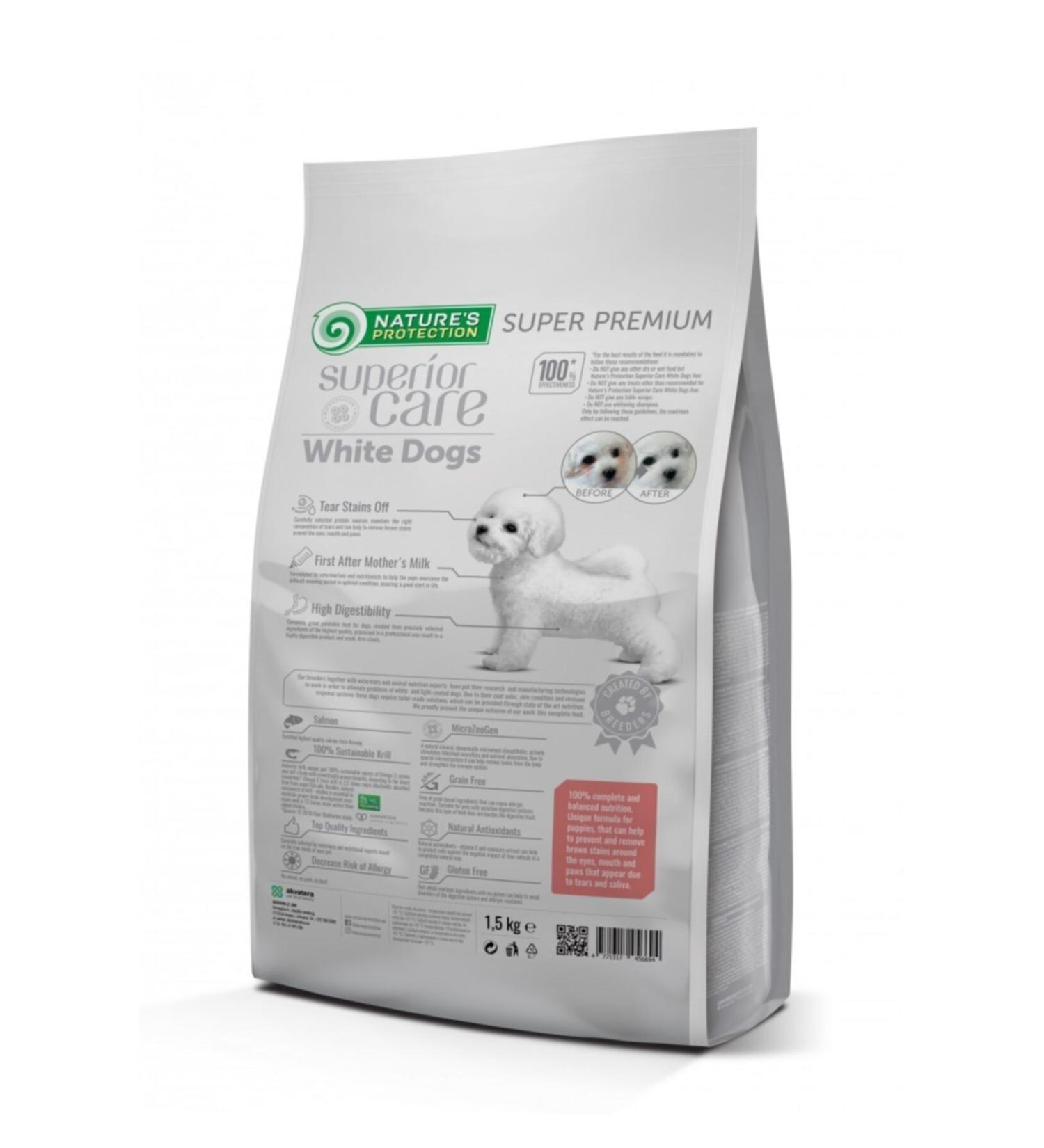 Nature's Protection White Dogs Grain Free Salmon Starter All Breeds 1.5kg