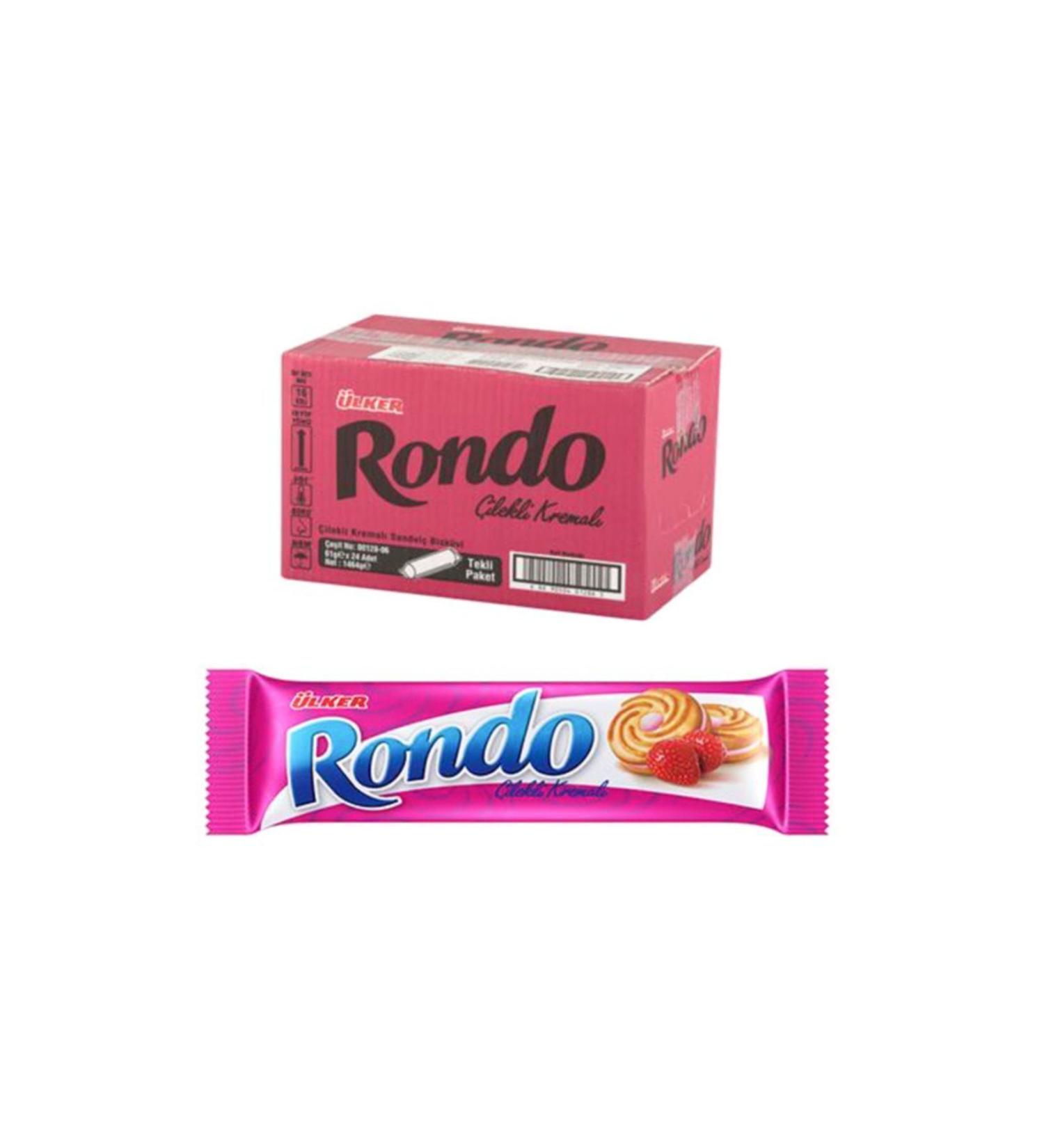 Ulker Rondo Strawberry Flavored Biscuits 76 g (24 Pieces)