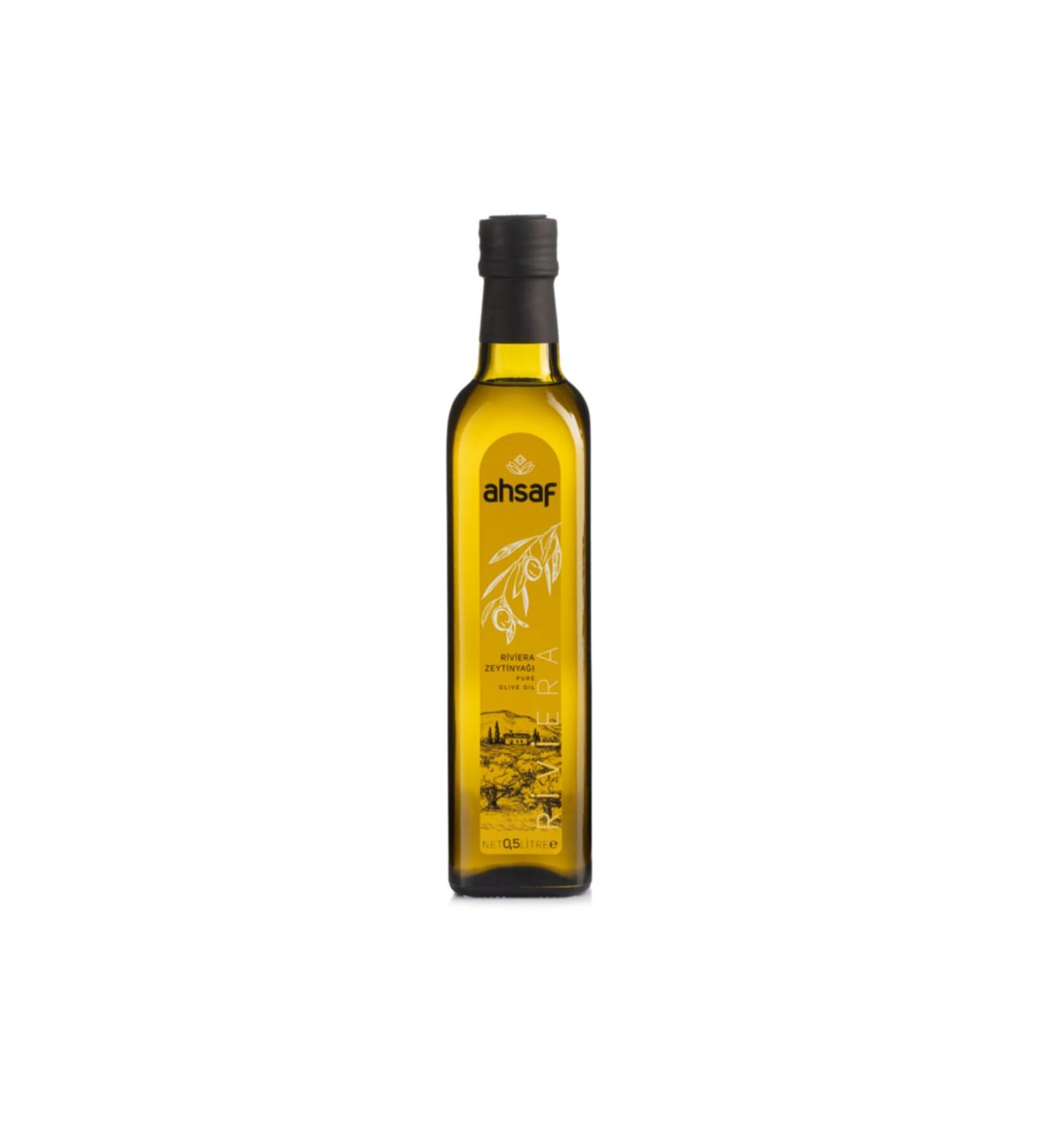 Ahsaf Riviera Olive Oil 500 ml -glass