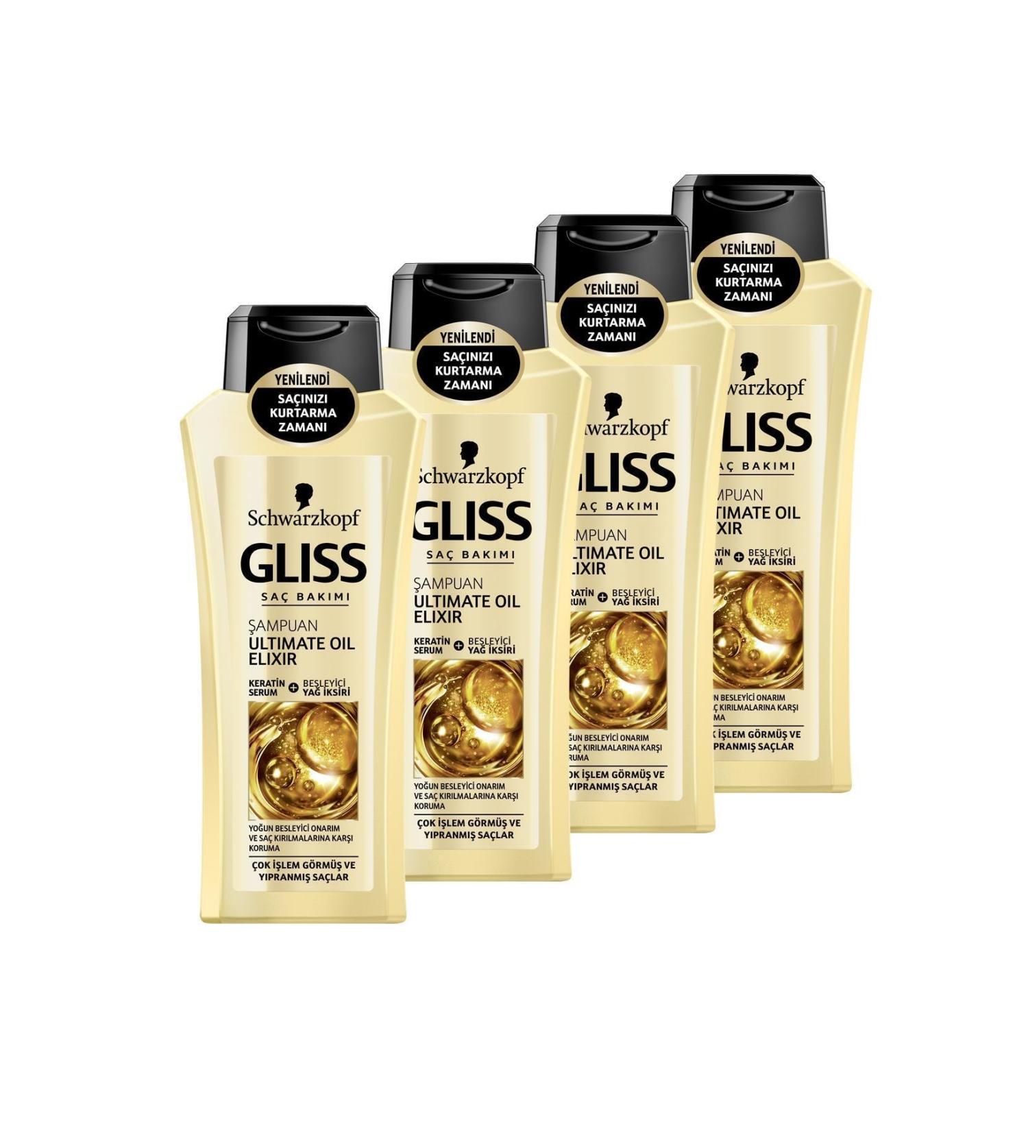Gliss Ultimate Oil Elixir Shampoo 360 ml x 4 Pieces